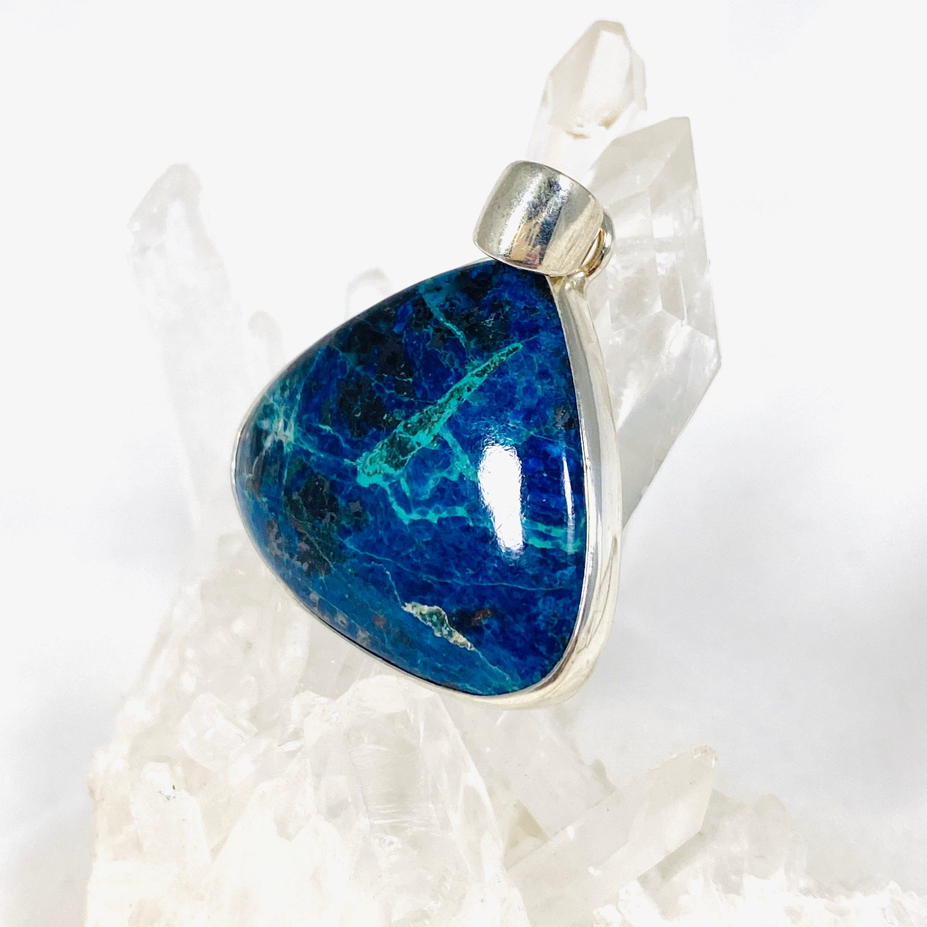 Shattuckite Teardrop Pendant Necklace KPGJ3188 - Handmade Blue Crystal Jewelry for Women, Gift for Her, Spiritual Healing & Meditation Accessory