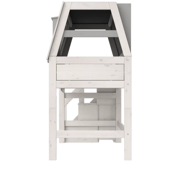 Mid Sleeper Bed 128cm with Playhouse Design - Kids Loft Bed with Study Area & Storage - Perfect for Small Bedrooms & Playrooms