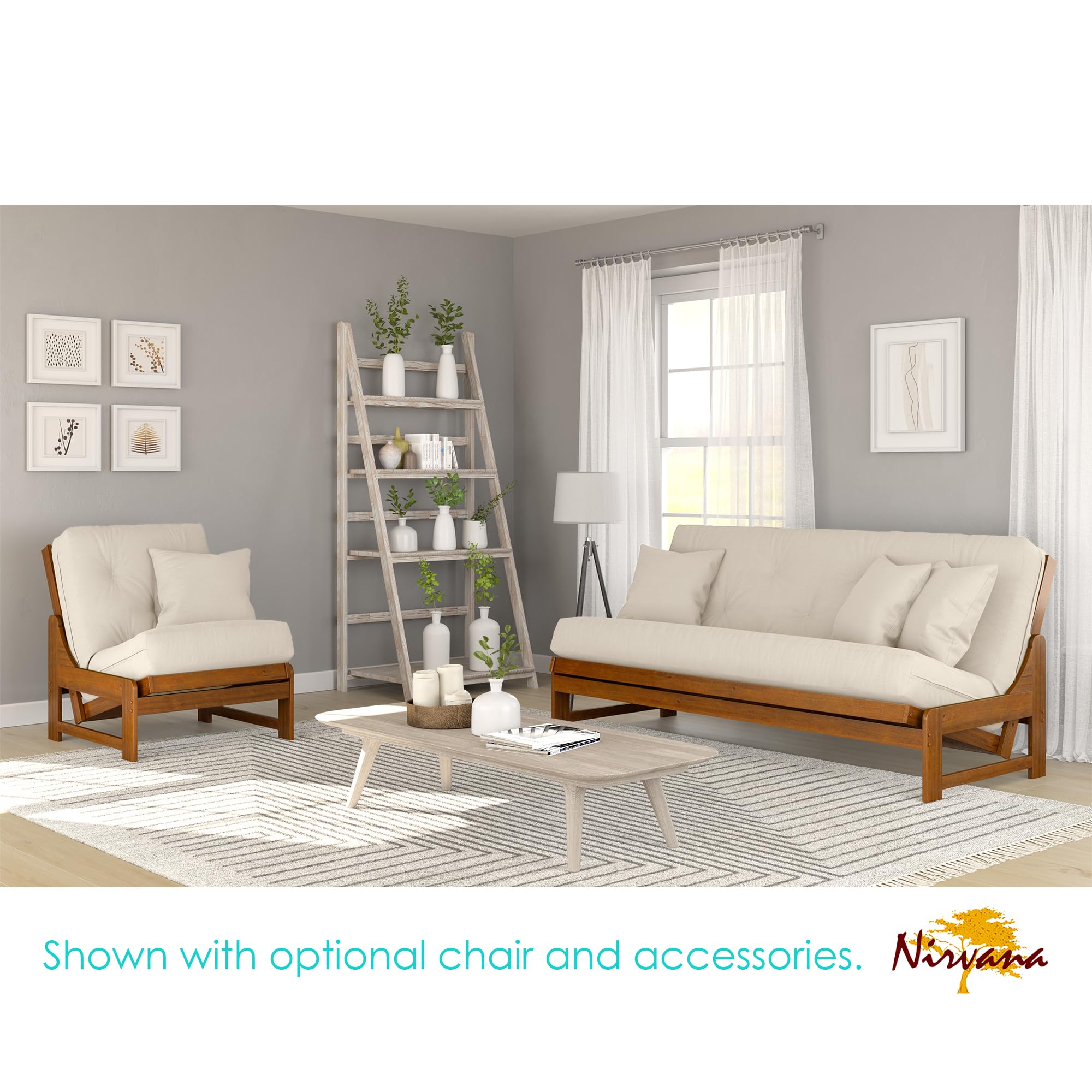 Full Size Arden Futon Set with Frame & 8