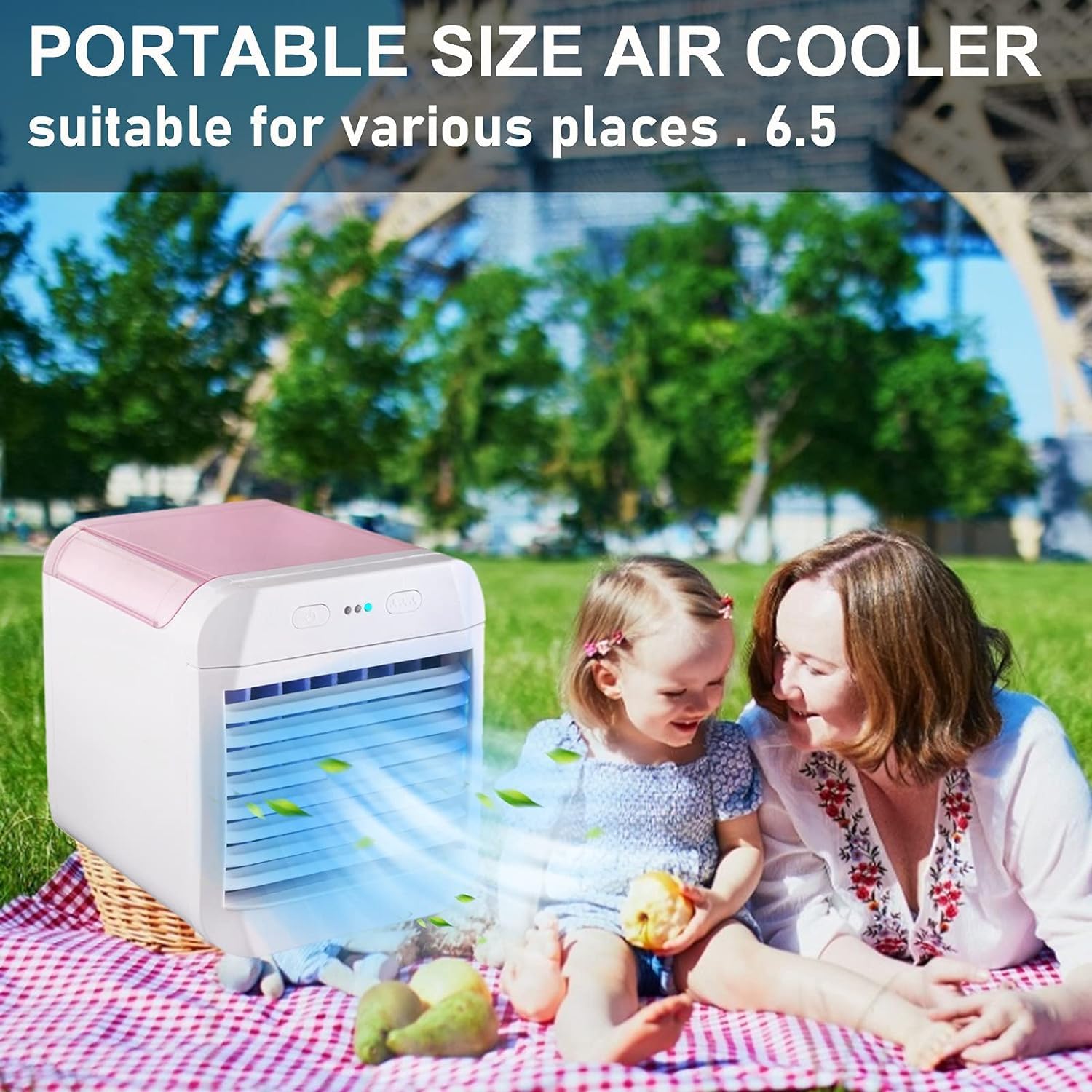 Portable Air Conditioner Fan with USB Power, Mini Air Cooler & Humidifier, Ultra Quiet Personal Cooling Fan for Home, Office, Travel, and Outdoor Use