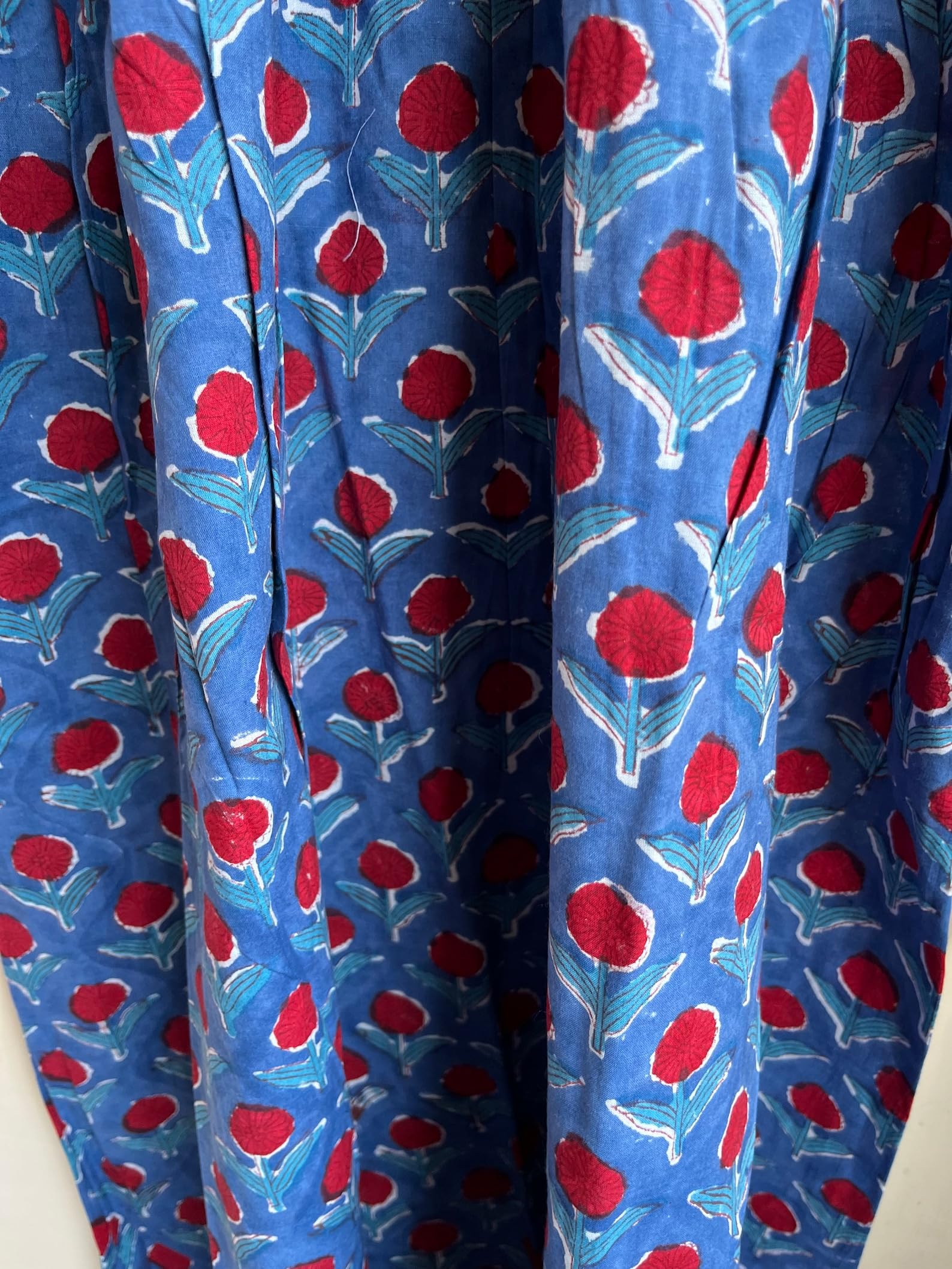 Hand Block Printed Cotton Dress - Long Sleeve Indian Tunic Gown for Women | Boho Chic Ethnic Wear for Festivals, Weddings & Casual Outings