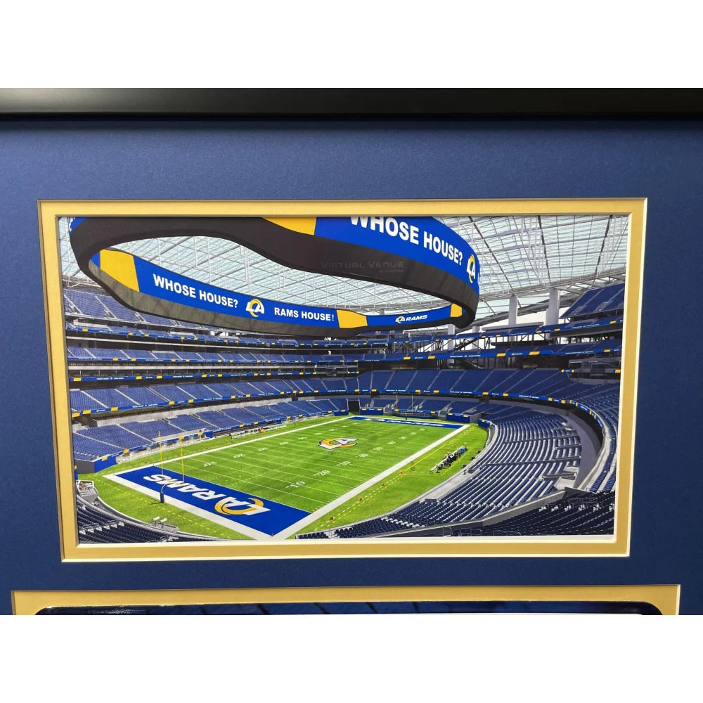 Los Angeles Rams Fan License Plate Framed Collage - Matthew Stafford Memorabilia for Sports Fans | Perfect for Man Cave, Game Room & Football Gifts