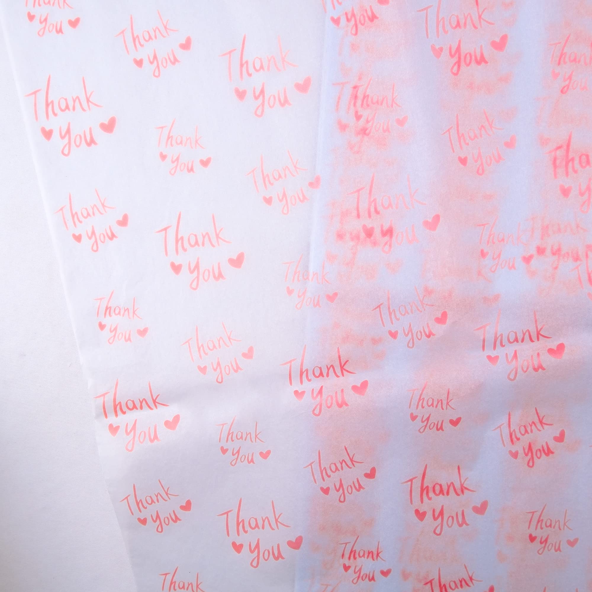 MR FIVE 100 Sheets Bulk White & Pink Thank You Tissue Paper - 20