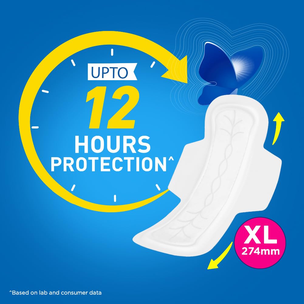 Stayfree Secure Extra Large Cottony Soft Cover Sanitary Pads with Wings for Women - 40 Count | Ultra Absorbent for Heavy Flow | Day & Night Protection for Active Lifestyles