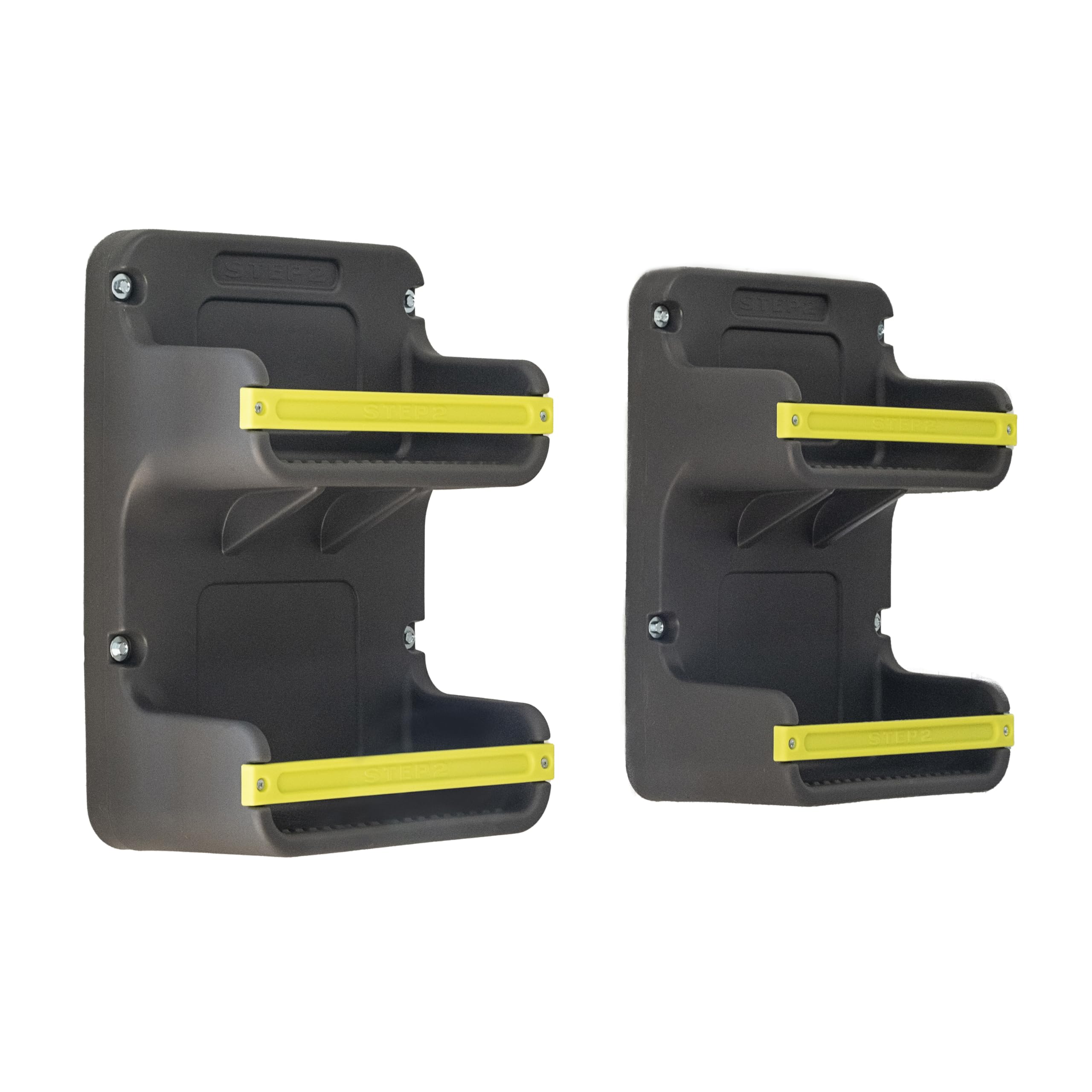 Step2 Evertough Vertical Wall Shelf - Heavy Duty 2-Pack Storage Shelves for Garage, Shed, Pantry | Indoor & Outdoor Weather-Resistant Plastic Shelving Units in Charcoal Gray | Perfect for Organizing Tools, Garden Supplies & Household Items