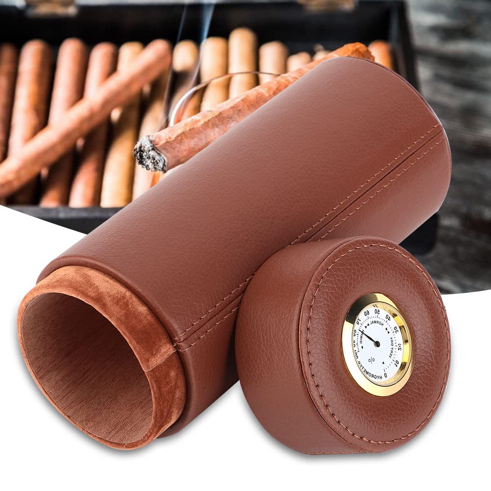 Premium Cigar Humidor Box with Cedarwood Lining - Travel Storage Case for Cigars, Business Gift for Men (Brown) - Perfect for Home, Office & Travel Use