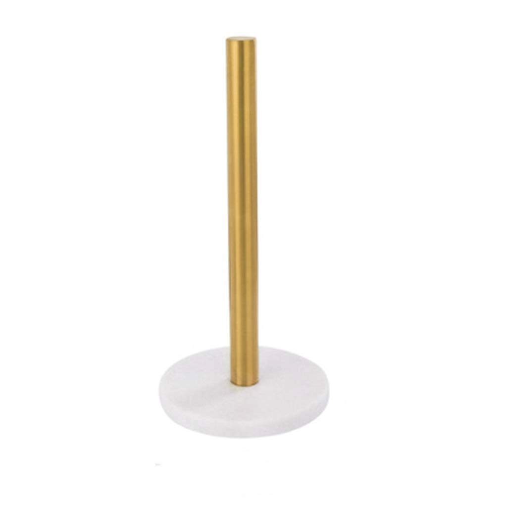 Natural Stone Marble Paper Towel Holder - Elegant White Upright Paper Towel Dispenser for Kitchen, Bathroom & Office Organization