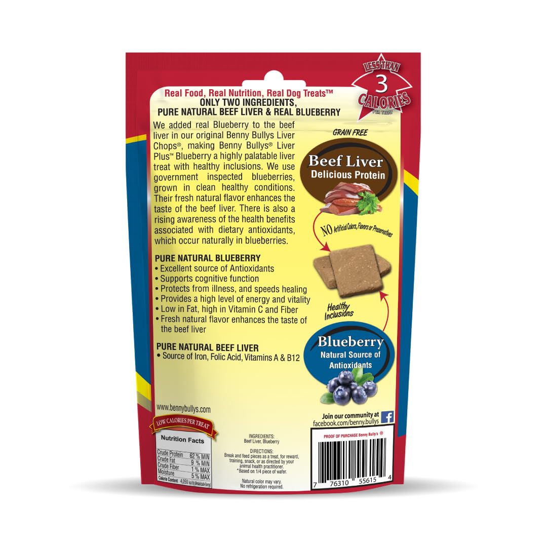 Premium Freeze-Dried Beef Liver & Blueberry Dog Treats - High Protein, Low Fat, Nutrient-Rich Snack for Immune Health - 58g (Medium) - Perfect for Training Rewards & Daily Health Boosts