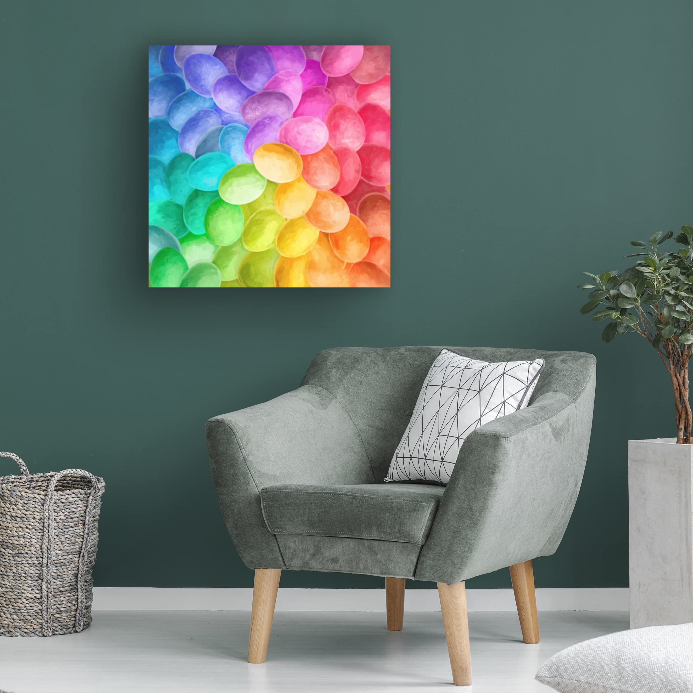 Trademark Fine Art 'Rainbow of Painted Eastern Eggs' Canvas Wall Art by Cora Niele - Vibrant Home Decor for Living Room, Bedroom & Office