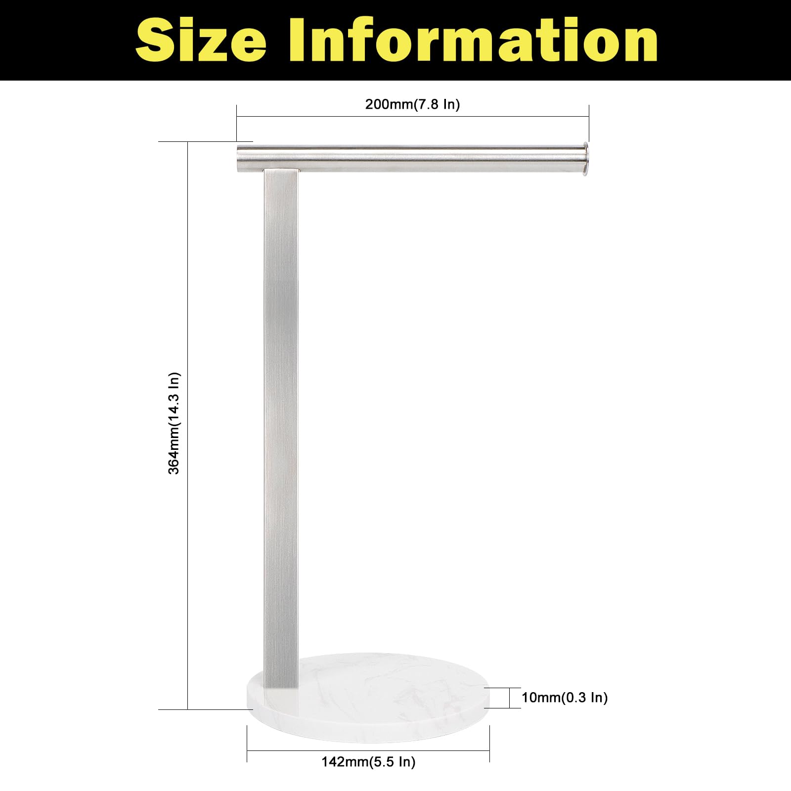 Premium SUS304 Stainless Steel L-Shaped Hand Towel Holder - Brushed Nickel Bathroom Towel Rack with Thickened Base for Countertop Vanity - Perfect for Modern Bathrooms, Kitchens & Spa Areas