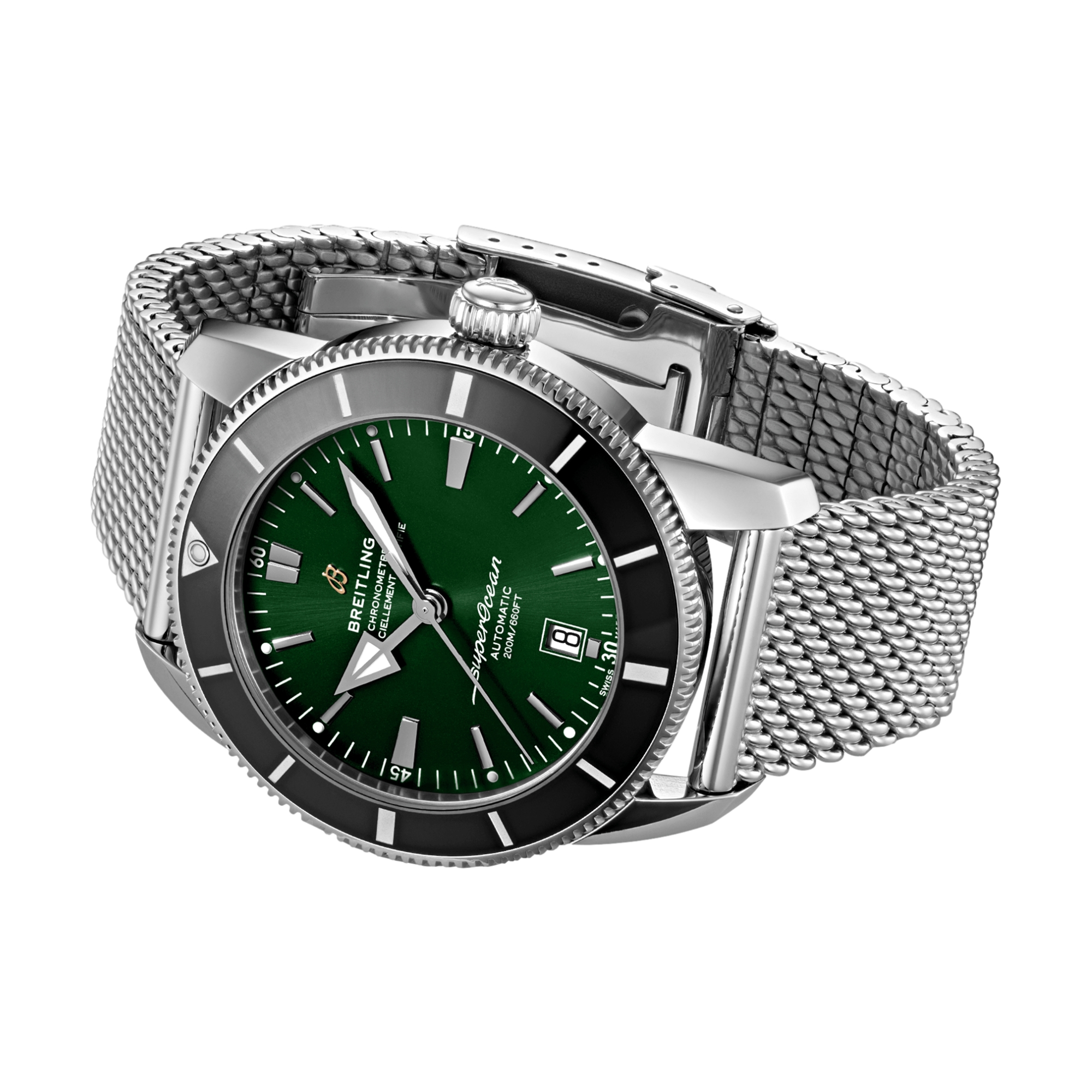 Superocean Heritage B20 Automatic 46mm Men's Dive Watch - Green Dial with Rubber Strap - Waterproof Luxury Timepiece for Scuba Diving & Outdoor Adventures