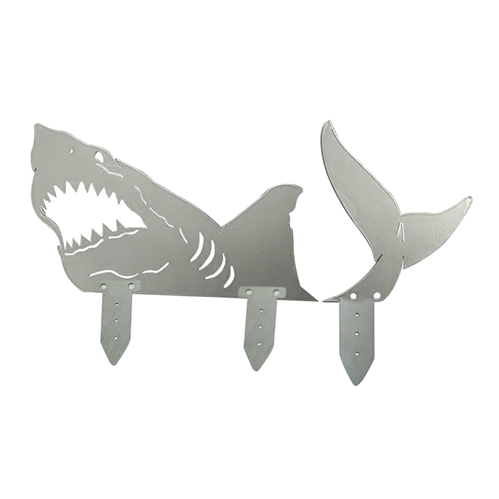 FAKEME Shark Garden Stakes - Durable Iron Yard Decor for Indoor & Outdoor Use - Perfect for Lawn, Pathway, Patio, and Garden Decoration - Great for Themed Parties & Coastal Landscaping