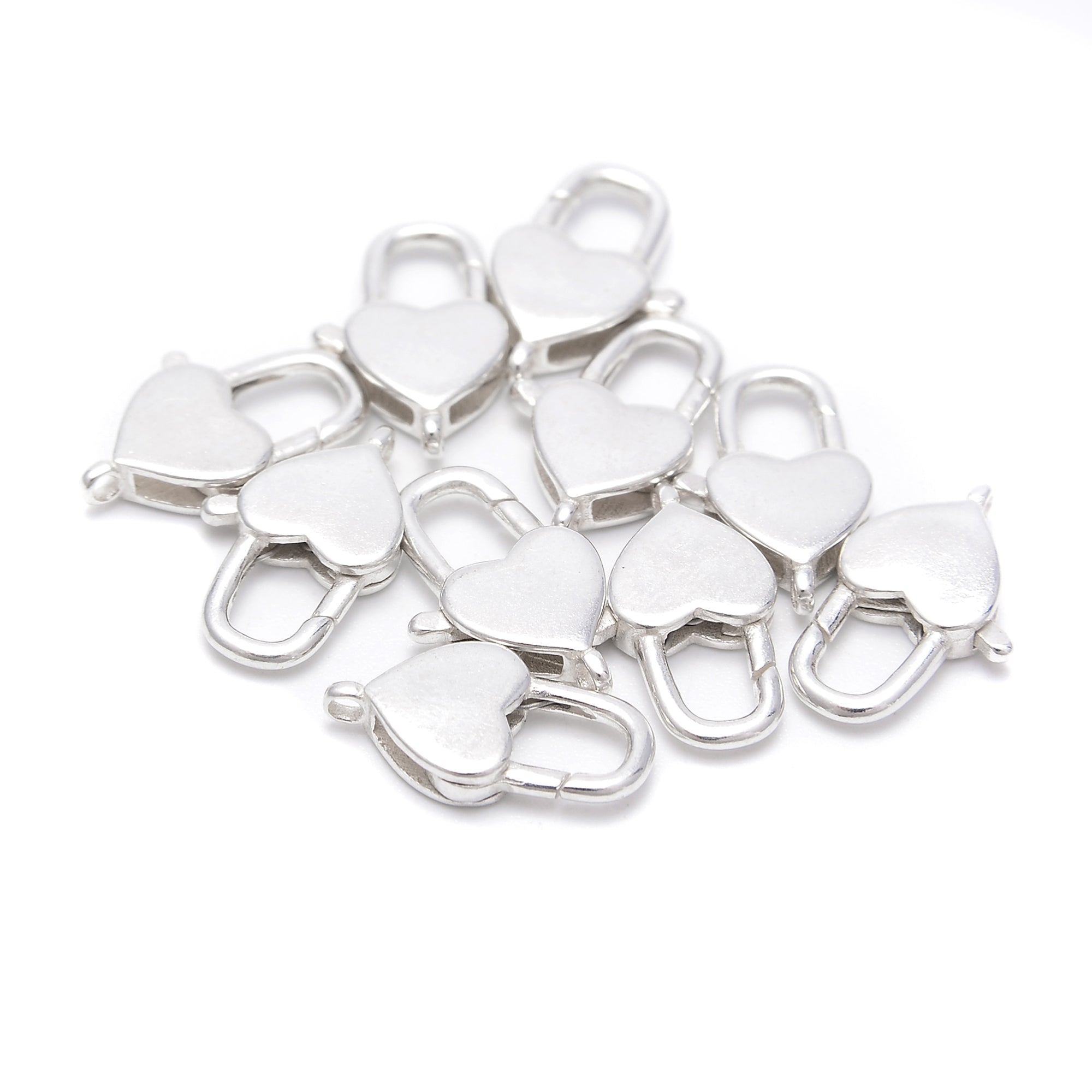 925 Sterling Silver Heart Clasp 8x13mm - 3 Pcs per Pack for Jewelry Making, DIY Bracelets & Necklace Repair | Perfect for Crafters and Jewelry Designers