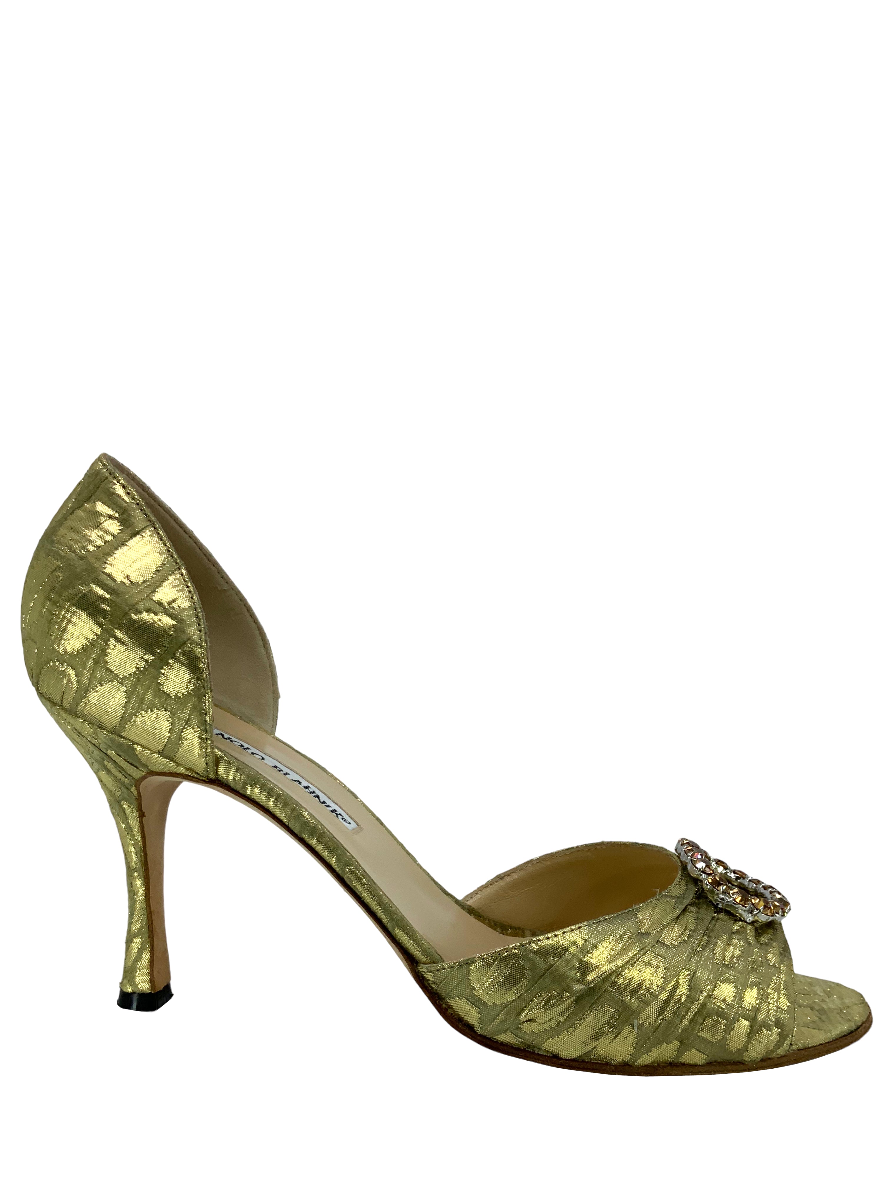 Manolo Blahnik Sedaraby Embellished d'Orsay Pumps - Women's Luxury Heels Size 9.5 | Perfect for Weddings, Parties & Special Occasions