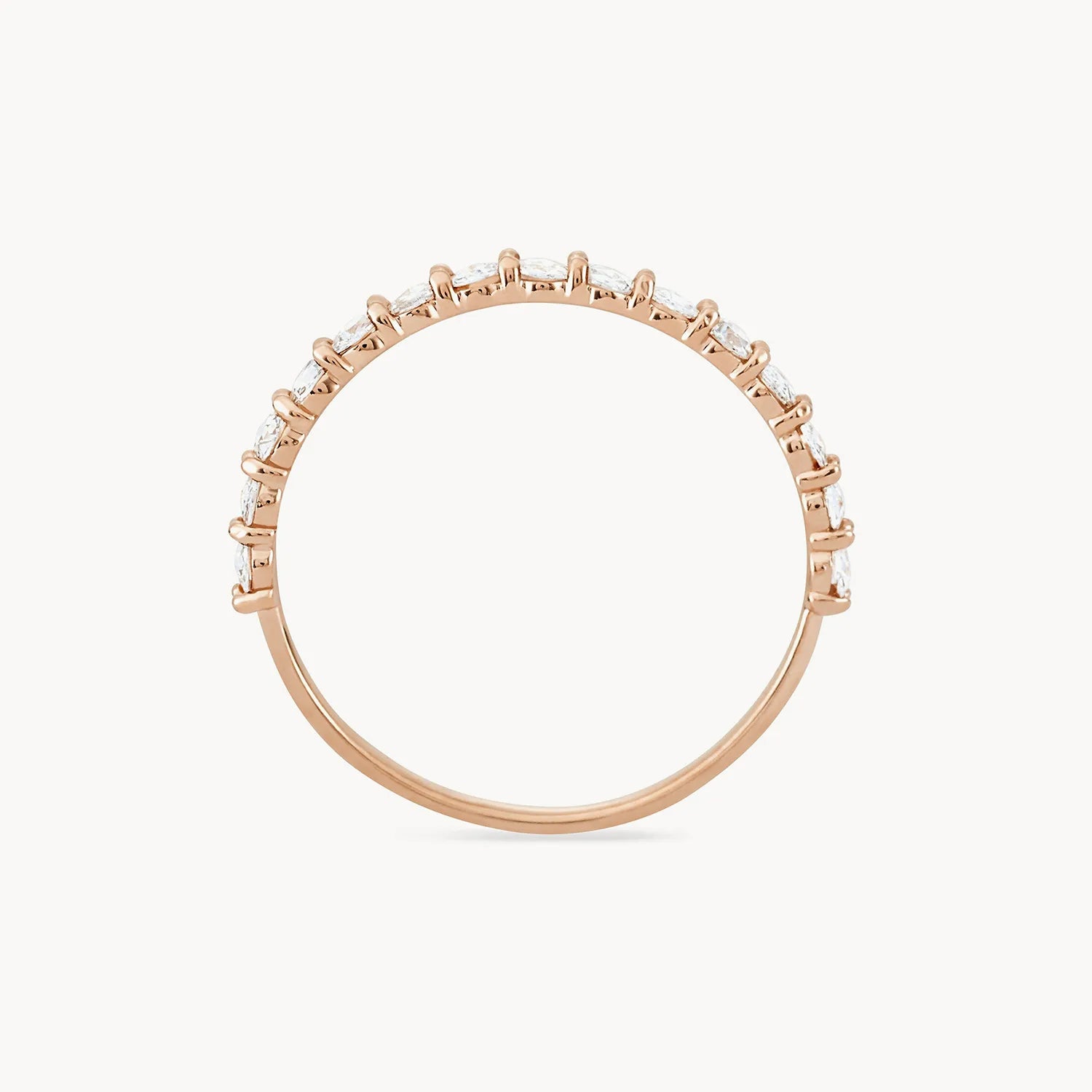 14K Rose Gold Moonglade Ring with White Diamonds | Elegant Dainty Jewelry for Women | Perfect for Weddings, Anniversaries & Special Occasions