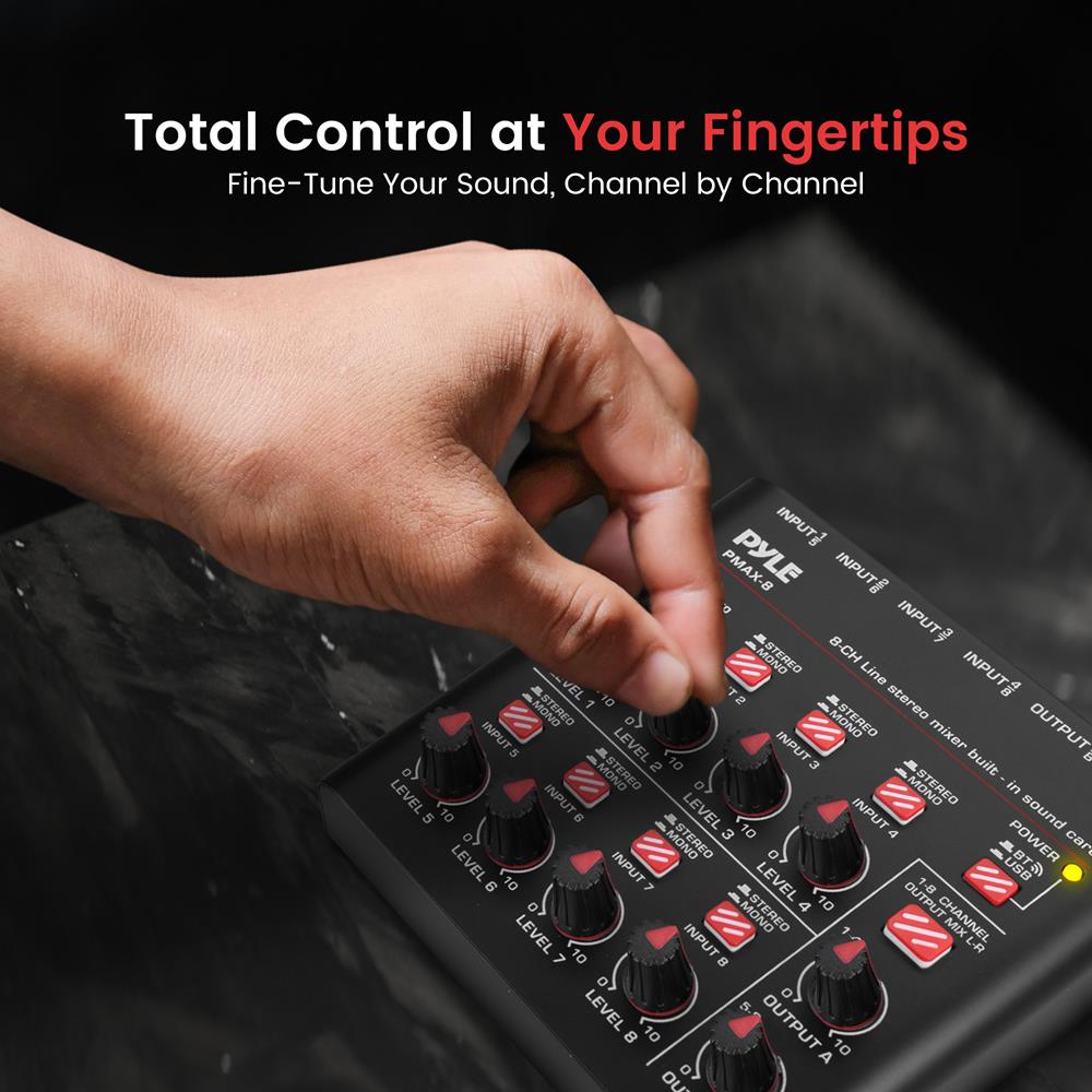 Compact Bluetooth Line Mixer for DJs & Musicians - Perfect for Home Studios, Live Performances & Podcasting