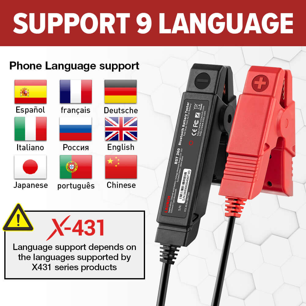 LAUNCH® BST360 Bluetooth Battery Tester for 6V & 12V Vehicles - Diagnose Car, Motorcycle, ATV & Boat Batteries with Wireless Convenience