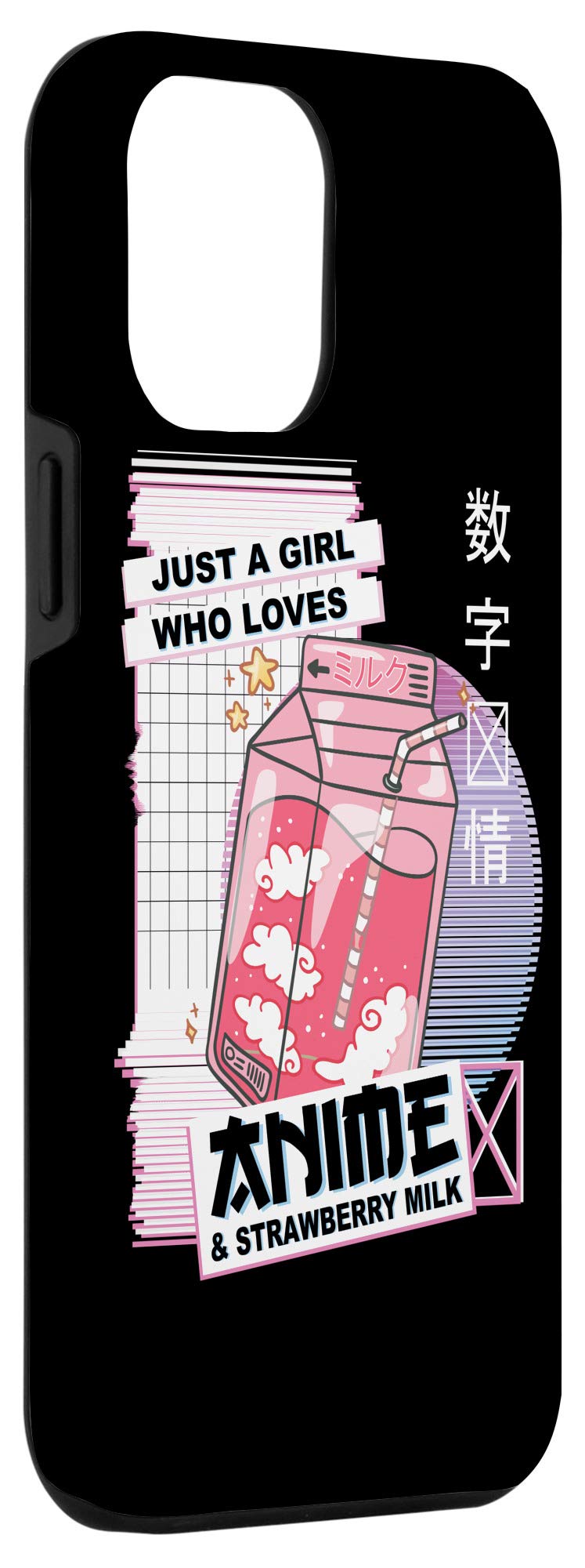 iPhone 12 Pro Max Anime Strawberry Milk Kawaii Case - Cute Protective Phone Cover for Girls | Perfect for School, Work & Anime Lovers