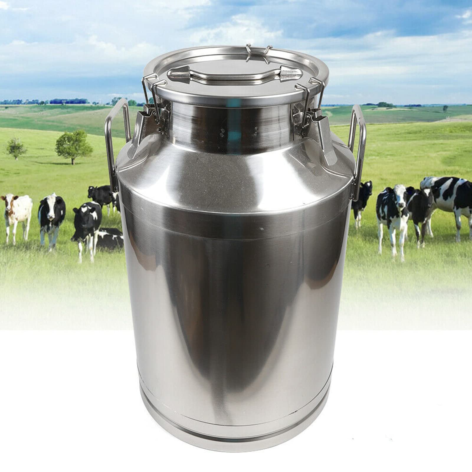 Premium Food Grade Stainless Steel Milk Transport Can & Wine Pail - 16 Gallon (60L) Sealed Lid Liquid Storage Container for Dairy, Brewing & Commercial Use - Ideal for Farm, Winery & Restaurant Applications