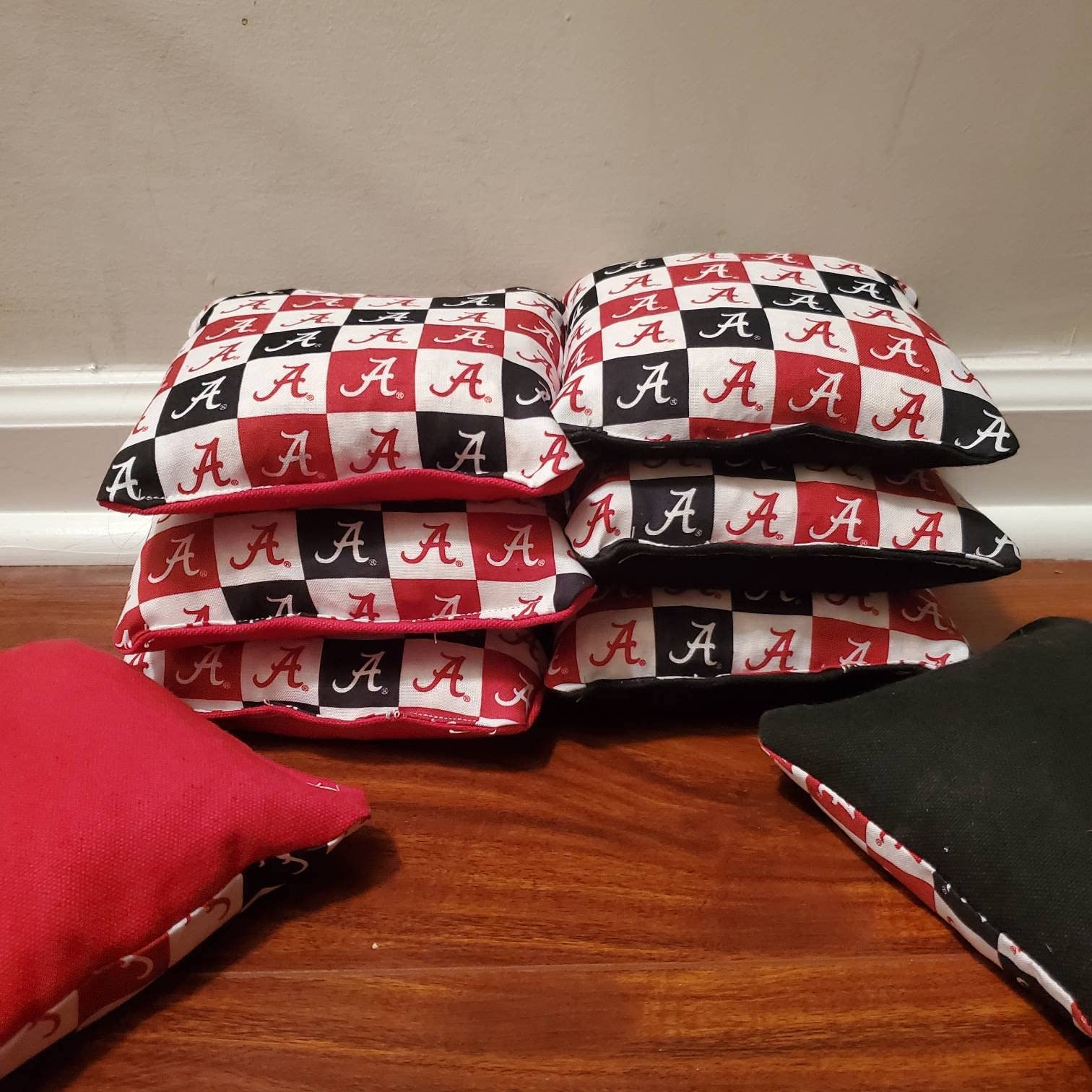 Premium Alabama Cornhole Bags Set of 8 - Regulation Weight & Size for Outdoor Lawn Games, Tailgating, and Backyard Parties