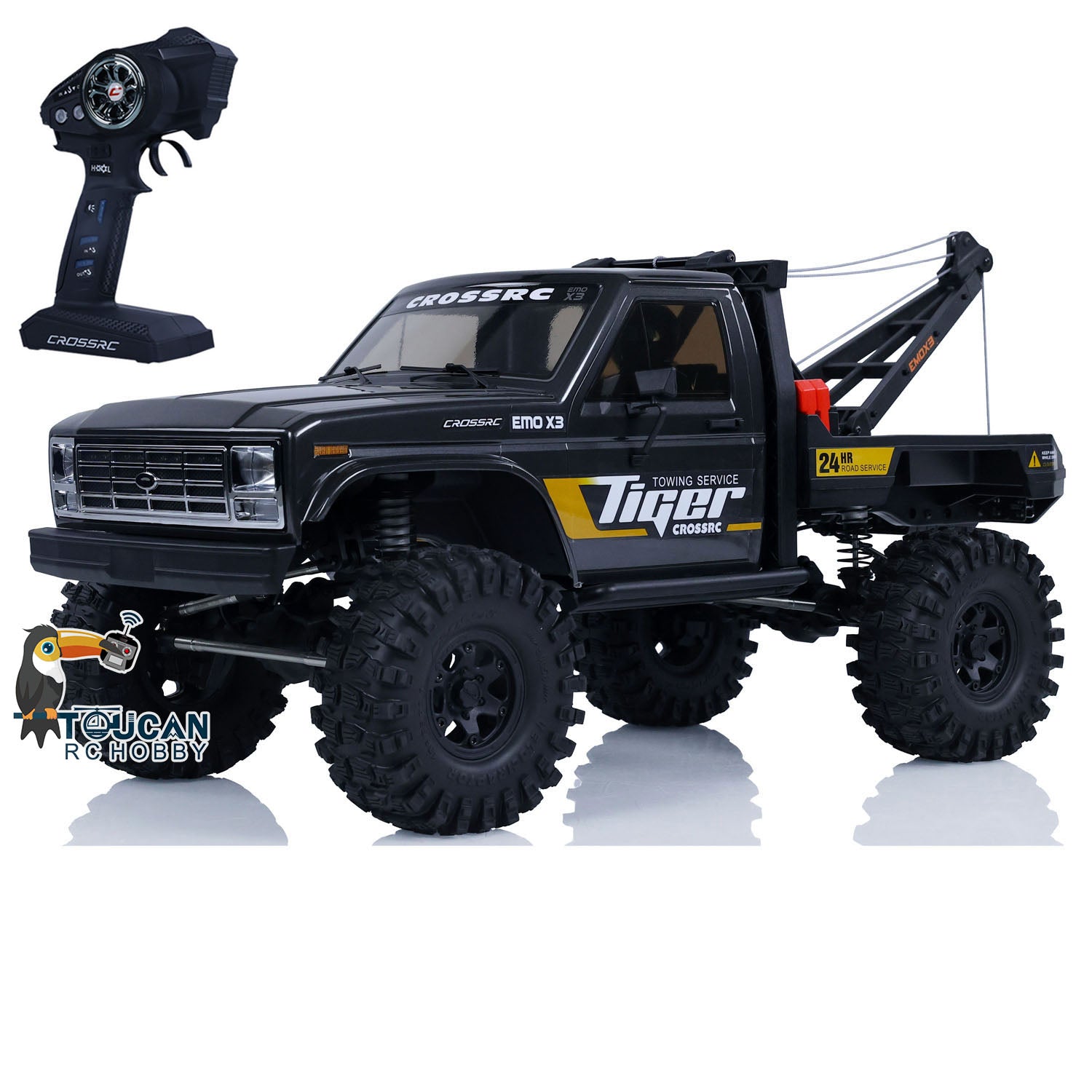 CROSSRC EMO X3 1/8 Scale 4WD RC Crawler Truck - 4x4 Off-Road Remote Control Car with ESC, Motor & Servo for Rock Crawling, Trail Adventures & DIY Model Building