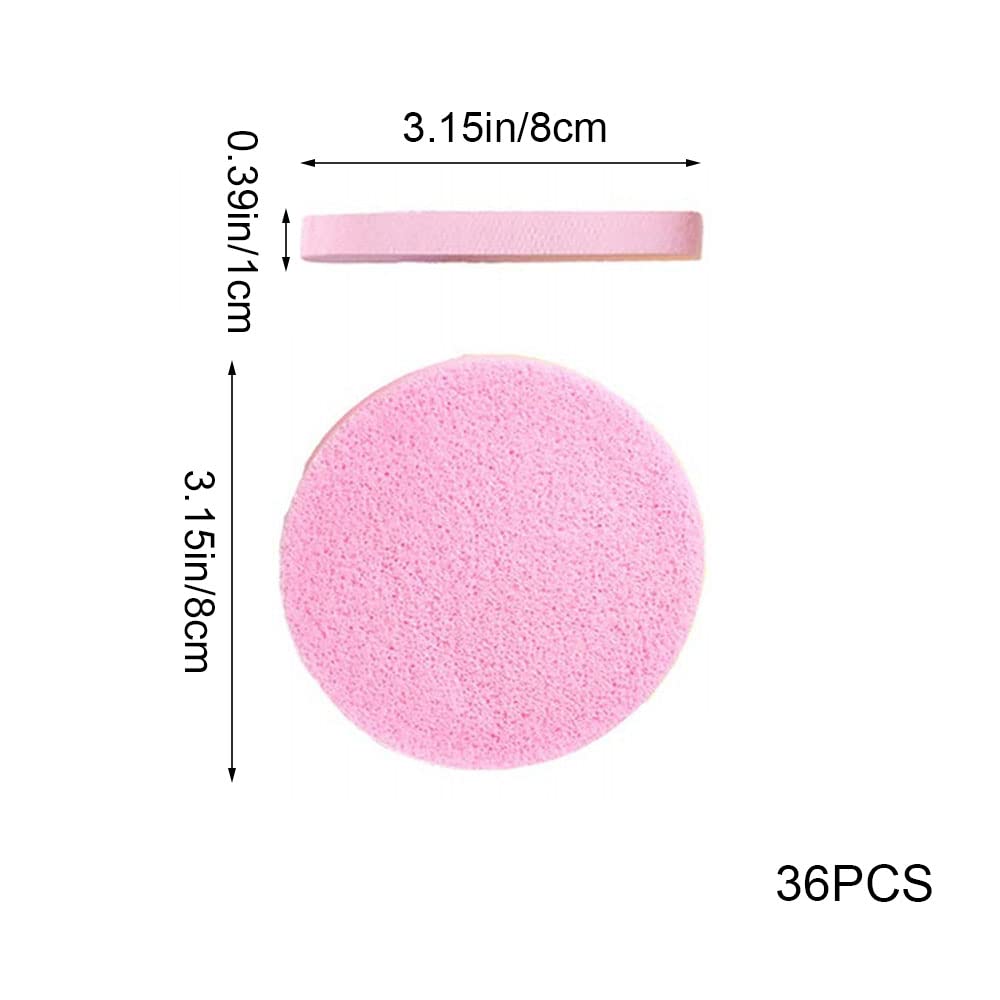 36 Pcs Compressed Makeup Sponges - Soft Facial Cleansing Sponges for Makeup Removal & Skin Care | Perfect for Daily Beauty Routine & Travel Essentials