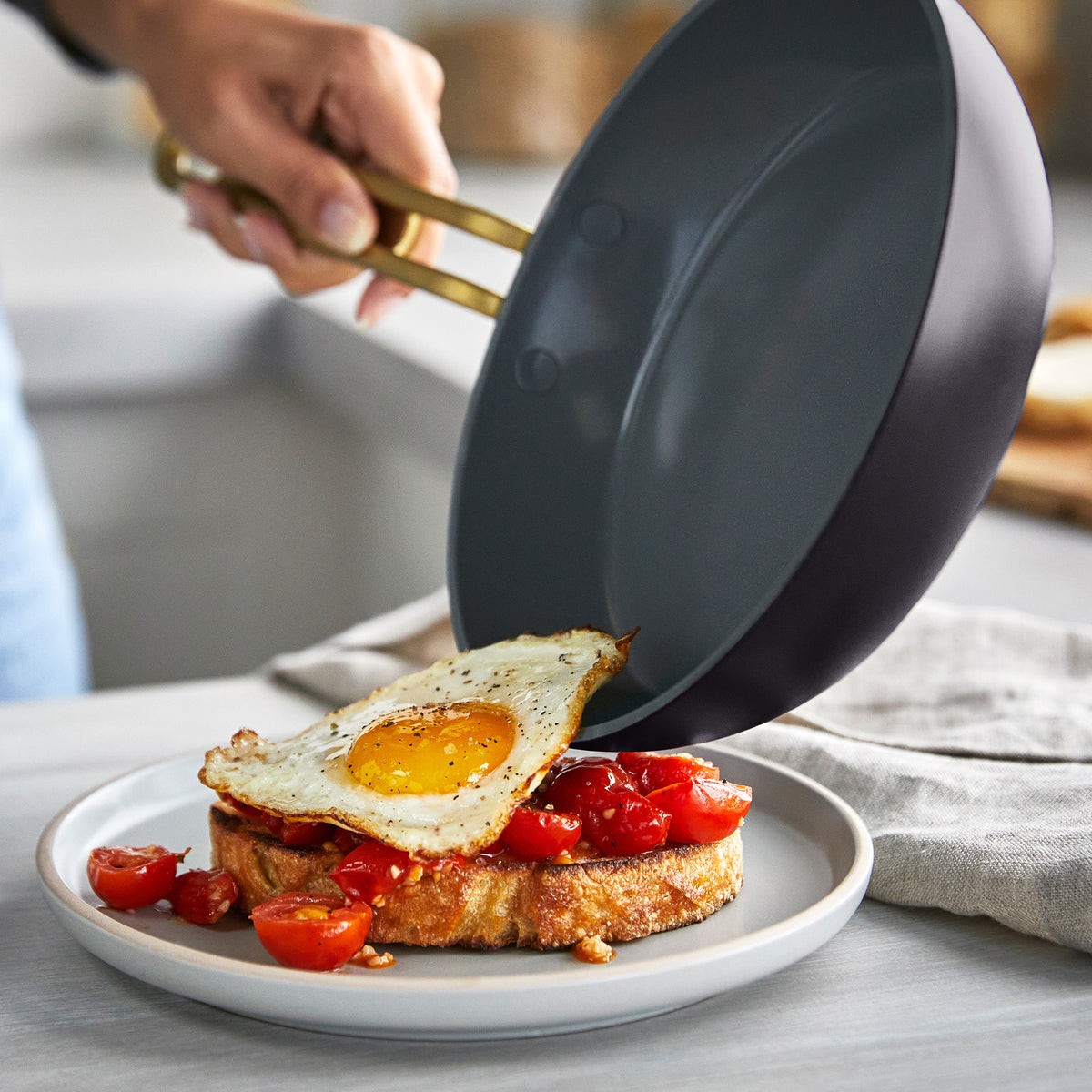 Stanley Tucci™ Ceramic Nonstick 8 & 10 Inch Fry Pan Set - PFOA Free Cookware for Healthy Cooking | Perfect for Sautéing, Frying & Everyday Meals