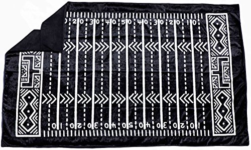 Tinseltot Soft Velvet Machine Washable Non-Toxic Playmat & Rug Cover - 5' x 7' Black for Kids Room, Nursery Floor Protection & Cozy Play Area