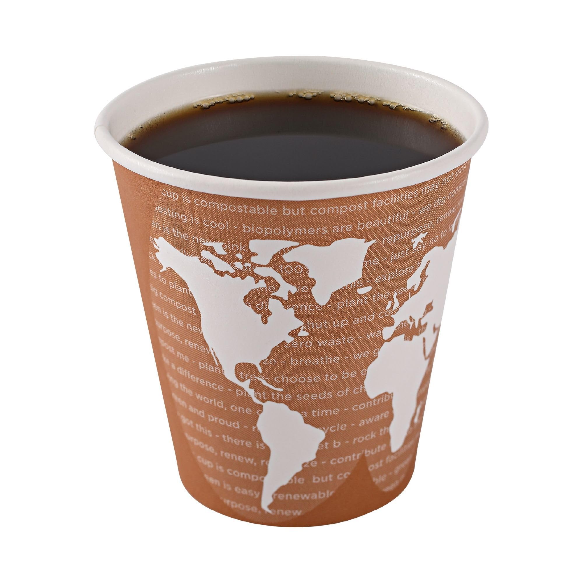 ECO PRODUCTS Compostable 10oz Disposable Coffee Cups - 1000 Count, Plant-Based PLA Lining, Hot/Cold Beverage Paper Cups for Office, Cafes & Events | Biodegradable & Eco-Friendly World Art Design