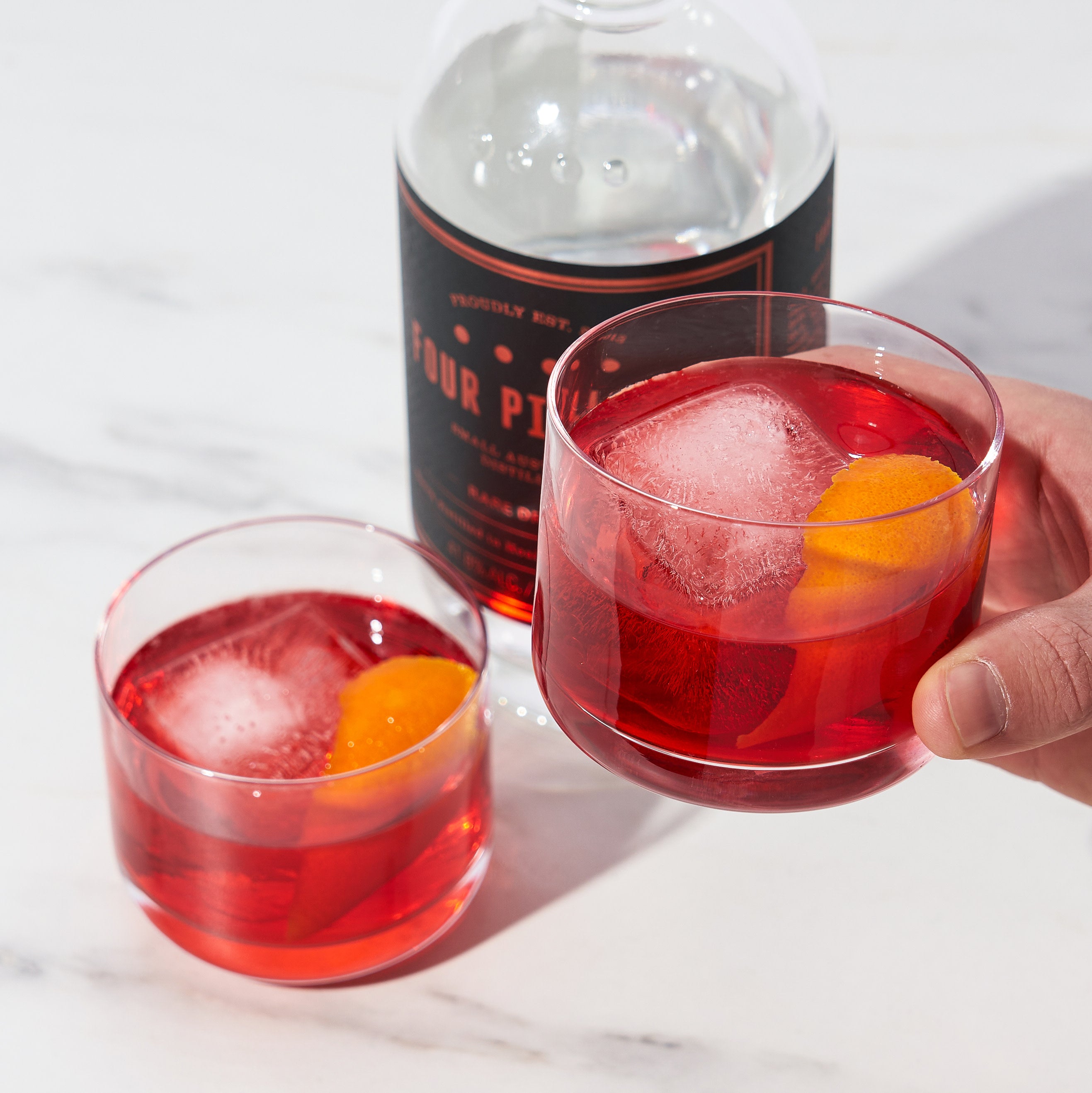 Raye Crystal Negroni Glasses Set of 4 - Elegant Cocktail Glasses for Negroni, Martini & Whiskey - Perfect for Home Bar, Dinner Parties & Gifts
