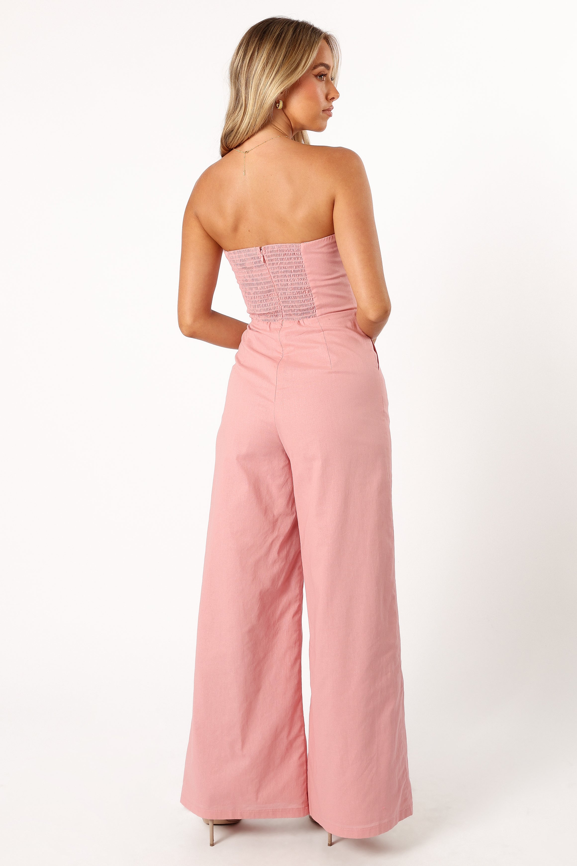 Daisy Strapless Jumpsuit for Women - Elegant Dusty Rose Romper for Summer, Beach, Wedding & Party Outfits