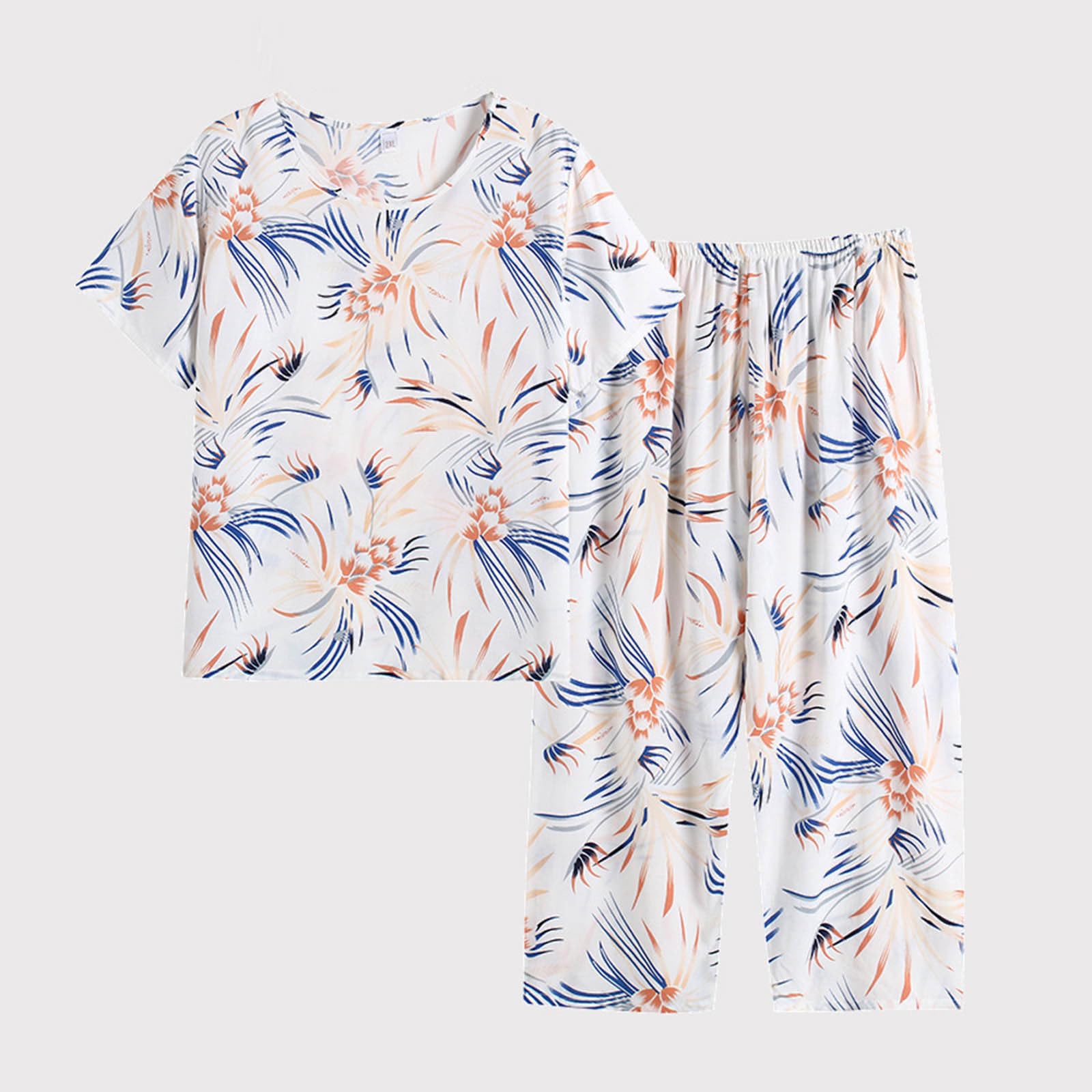 LEHOZIHEQ Women's Summer 2-Piece Outfit Set - Short Sleeve Shirt & Wide Leg Pants Lounge Wear | Casual Matching Sets for Home, Vacation & Street Style