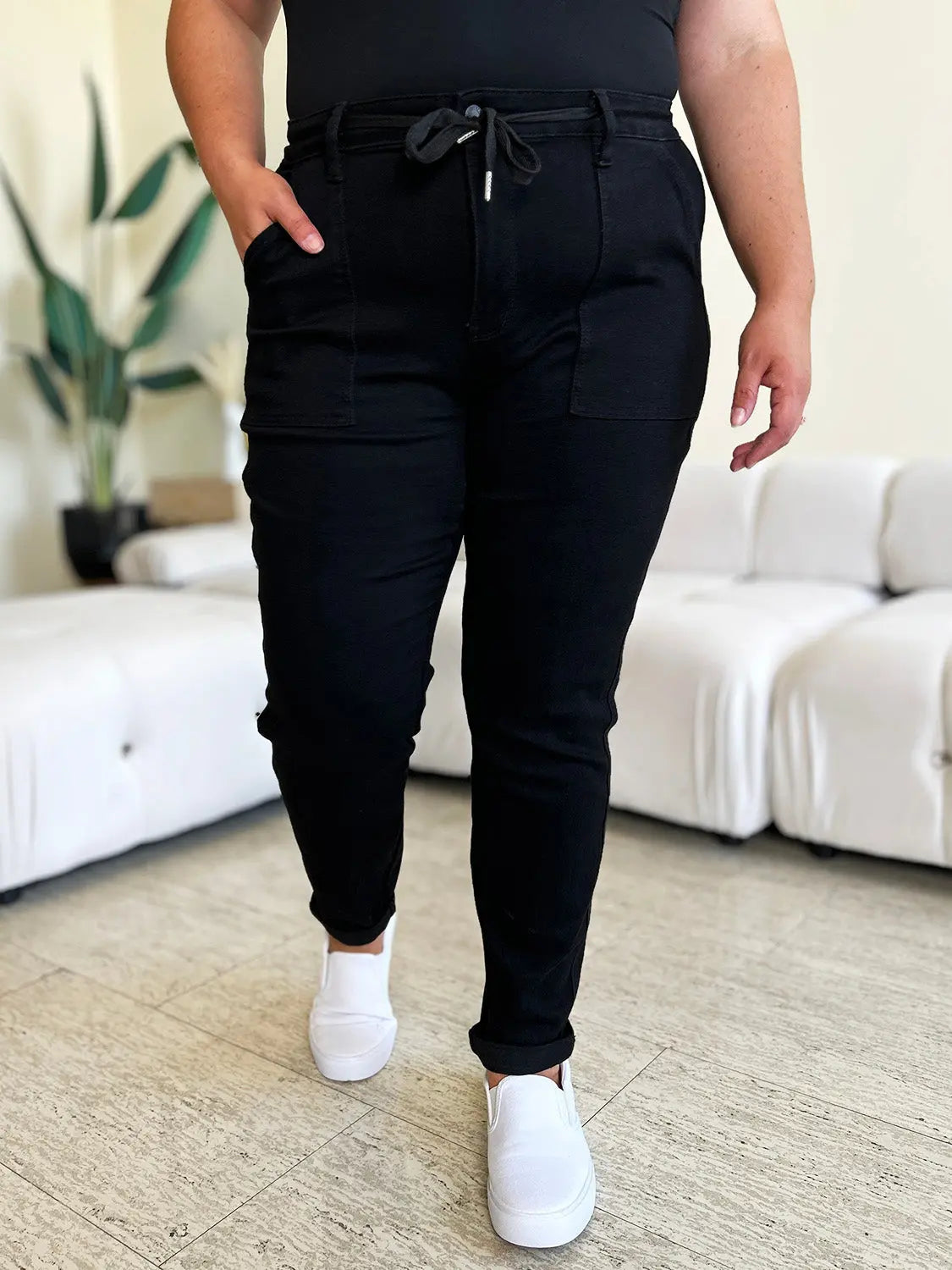 Judy Blue High Waist Double Roll Cuff Jeans for Women - Stretch Denim Skinny Jeans - Perfect for Casual Wear, Date Night & Everyday Outfits