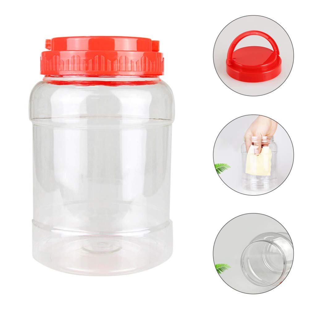 Hemoton 4-Piece Clear Plastic Storage Jars - Airtight Food Containers for Kitchen Pantry, Tea, Coffee, Spices & Dry Goods | Perfect for Organizing & Storing Snacks, Flour, Sugar, Cookies & More