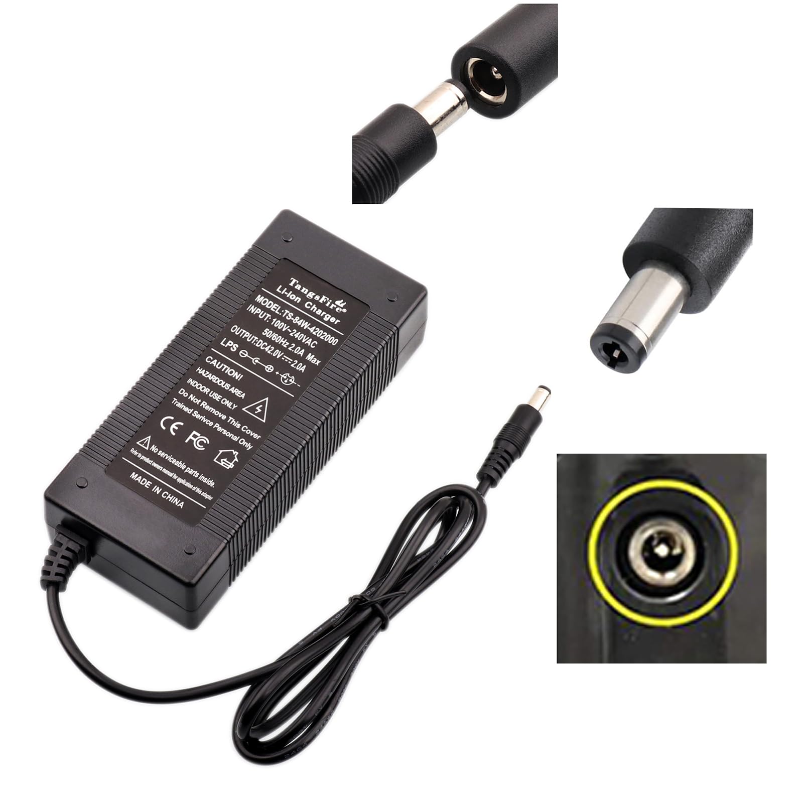 42V 1 Prong Universal Charger for 36V Lithium Battery - Perfect for E-Bikes, Scooters & Power Tools | Fast Charging & Durable Replacement