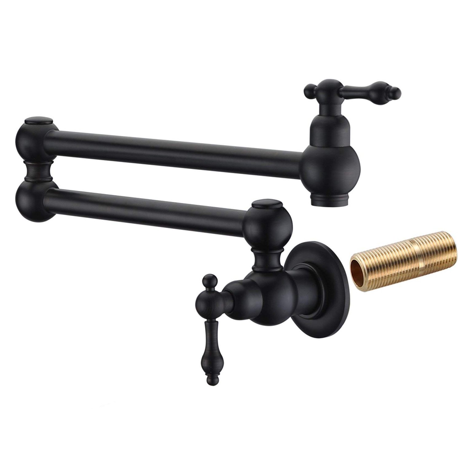 Premium Bronze Pot Filler Faucet - Wall Mount Oil Rubbed Bronze with Dual Swing Joints & 24
