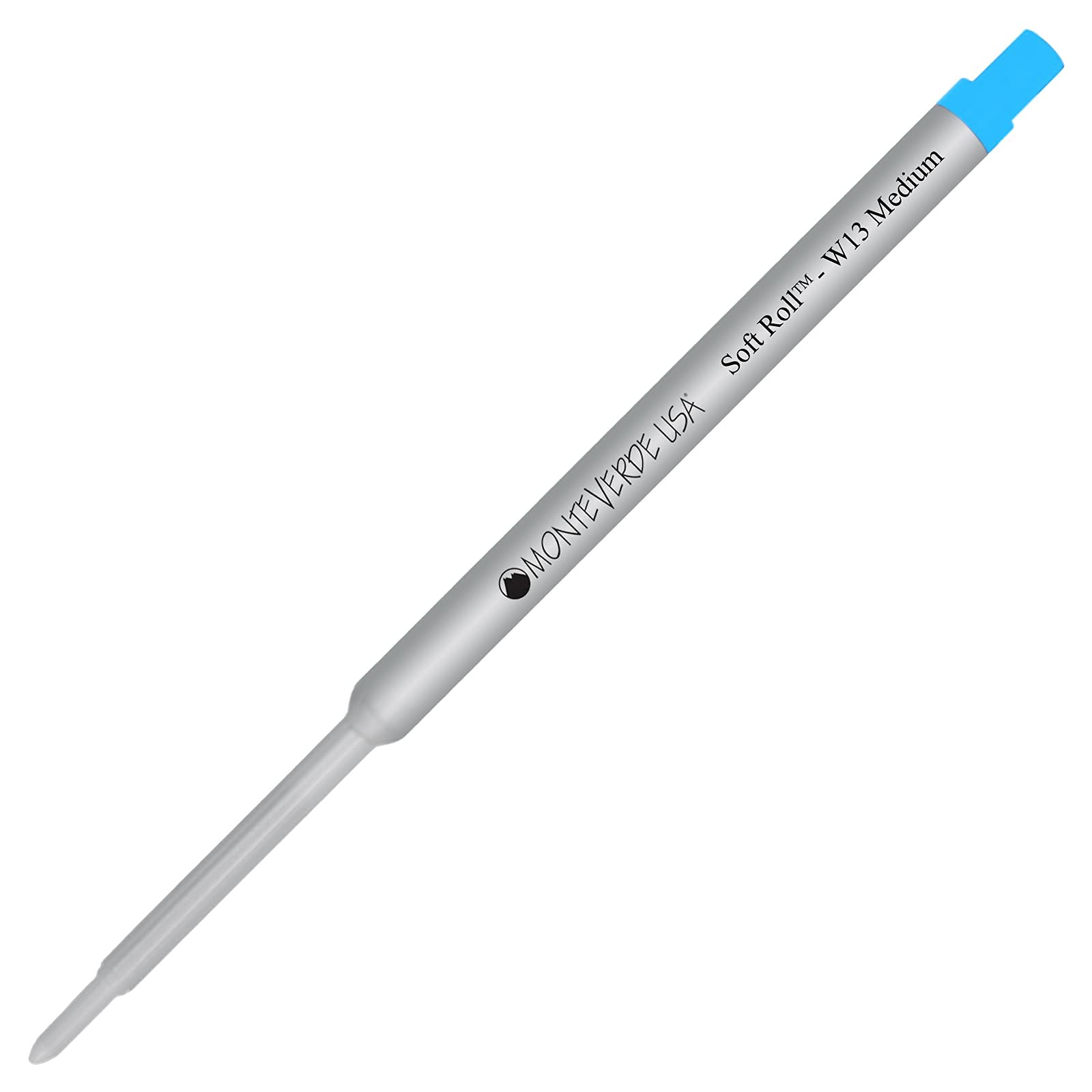 Monteverde Soft Roll Ballpoint Ink Refill W13 - 1 Pack - Compatible with Waterman Style Pens - Turquoise Medium Tip 0.7mm - Smooth Writing for Office, School & Everyday Use