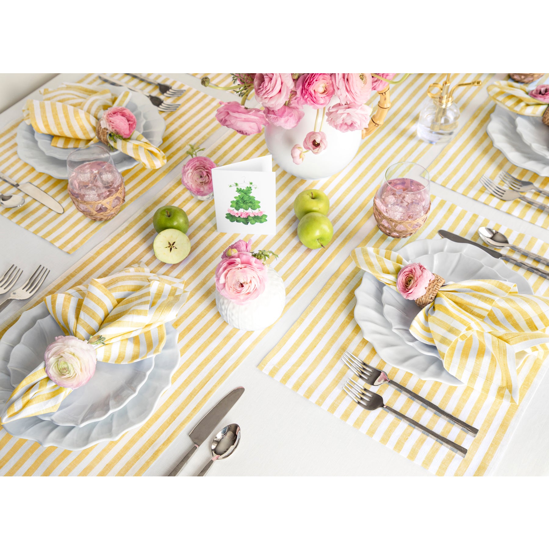 Amalfi Stripe Table Runner - Elegant Cotton Table Decor for Dining Room, Kitchen & Wedding - Perfect for Holiday Dinner Parties & Home Decor