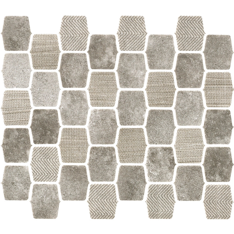 Serene Layers 2 Inch Lantern Glass Mosaic Tiles - Ash Gray for Bathroom Backsplash, Kitchen Wall, and Pool Decor