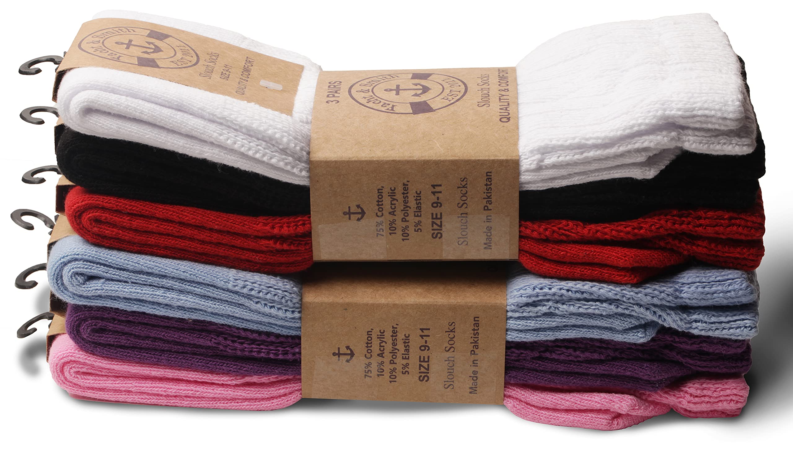 Yacht & Smith 120 Pack Women's Cotton Slouch Socks - Knee High Boot Socks for Women | Soft & Comfortable Crew Socks for Winter, Fall, and Casual Wear