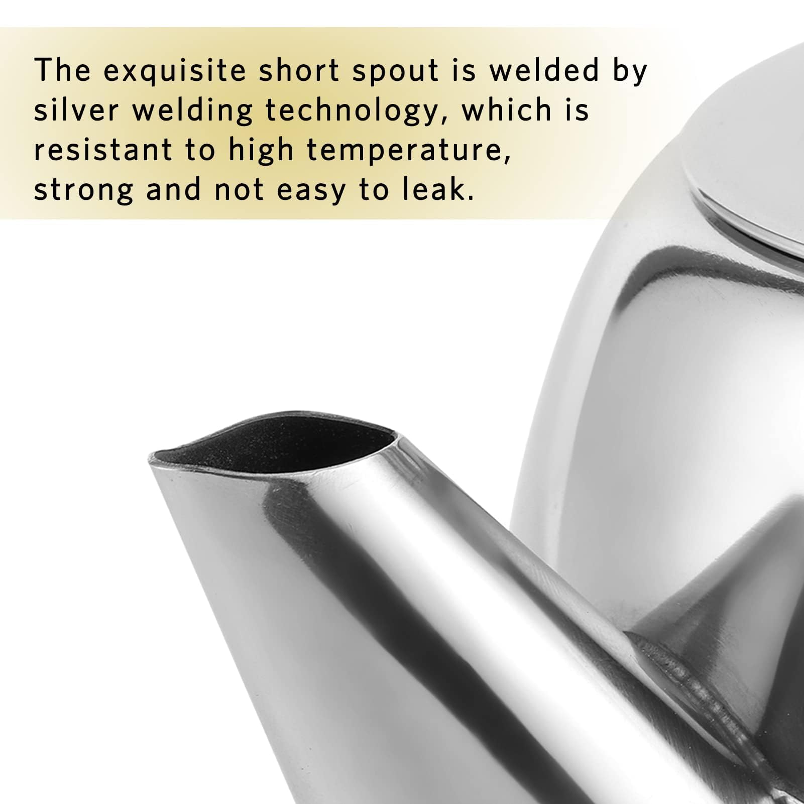 Premium Stainless Steel Coffee Pot - 32oz/850ml Stovetop Tea Kettle with Short Spout for Home, Hotel & Restaurant Use | Ideal for Brewing Coffee, Tea, Herbal Infusions & Serving Hot/Cold Beverages | Perfect for Kitchen, Dining & Hospitality Settings