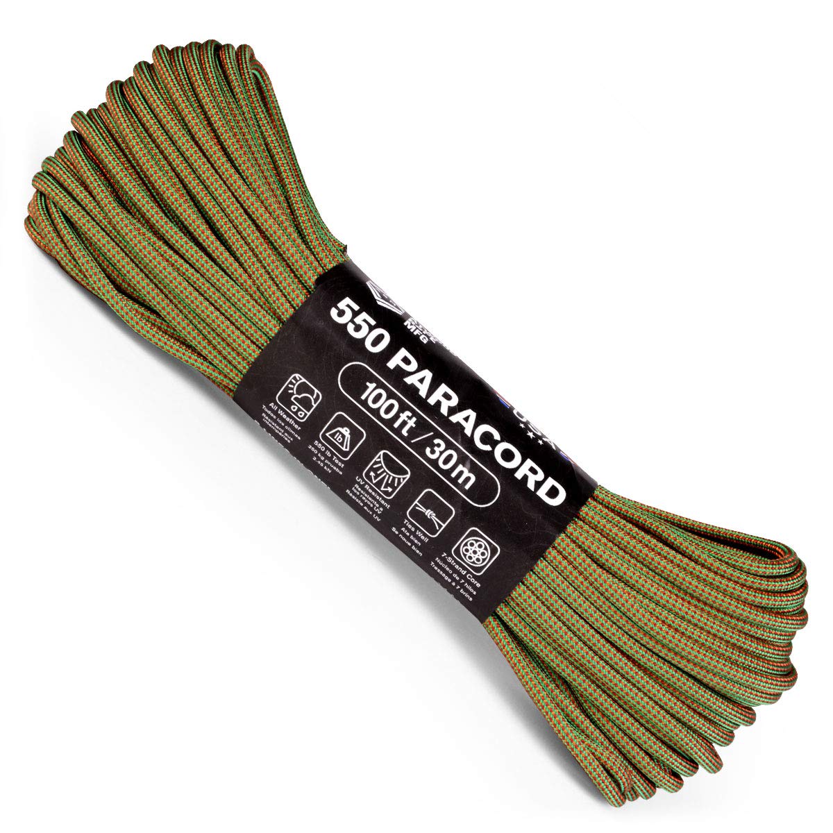 Atwood 550 Paracord 100ft - 7-Strand Nylon Survival Rope for Camping & Crafts
