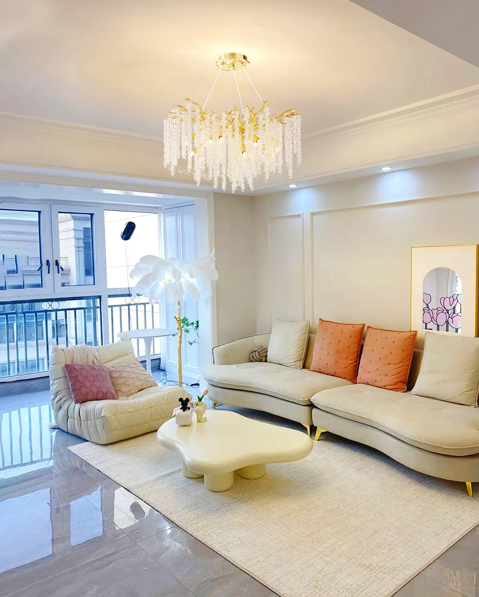 Elegant Albero Crystal Chandelier - Modern Luxury Ceiling Light Fixture for Dining Room, Living Room & Bedroom | Perfect for Home Decor & Wedding Venues