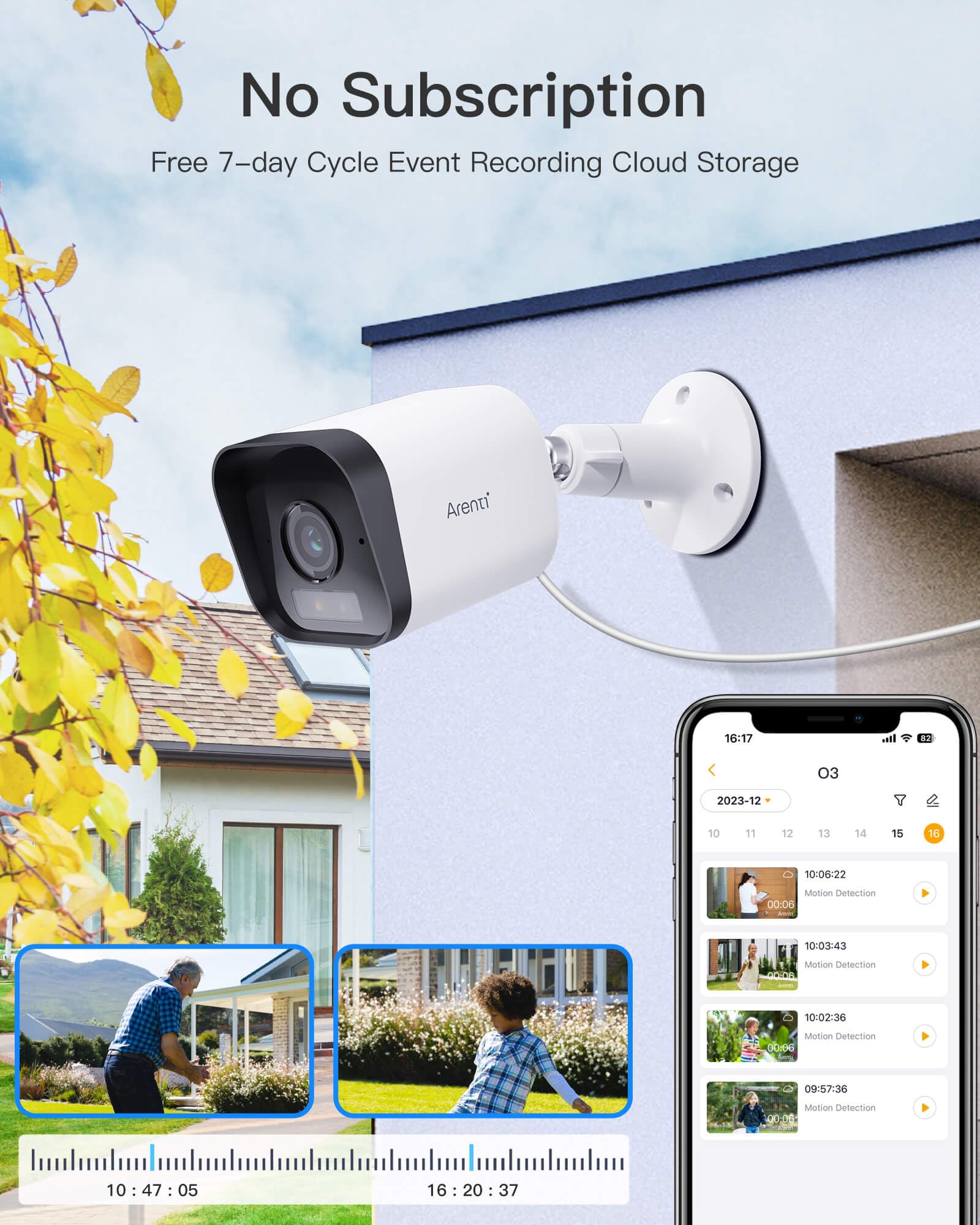 Arenti 4MP Outdoor Security Camera with Color Night Vision - WiFi Wired Surveillance Camera with Spotlight, Siren Alarm, Alert Zone & Two-Way Audio - Compatible with Alexa & Google Assistant (2.4GHz Only) - Ideal for Home Security, Backyard Monitoring & Business Protection (2-Pack)