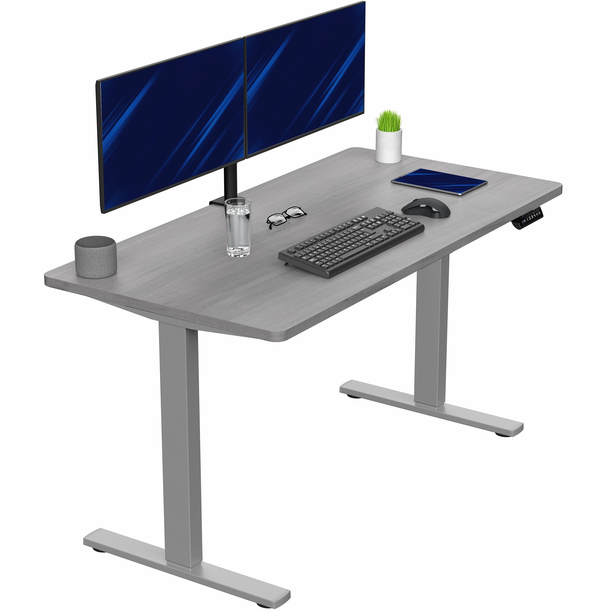1B Solid Top Series Single Motor Electric Standing Desk with Push Button Memory Controller - Perfect for Home Office, Gaming & Workspace Ergonomics