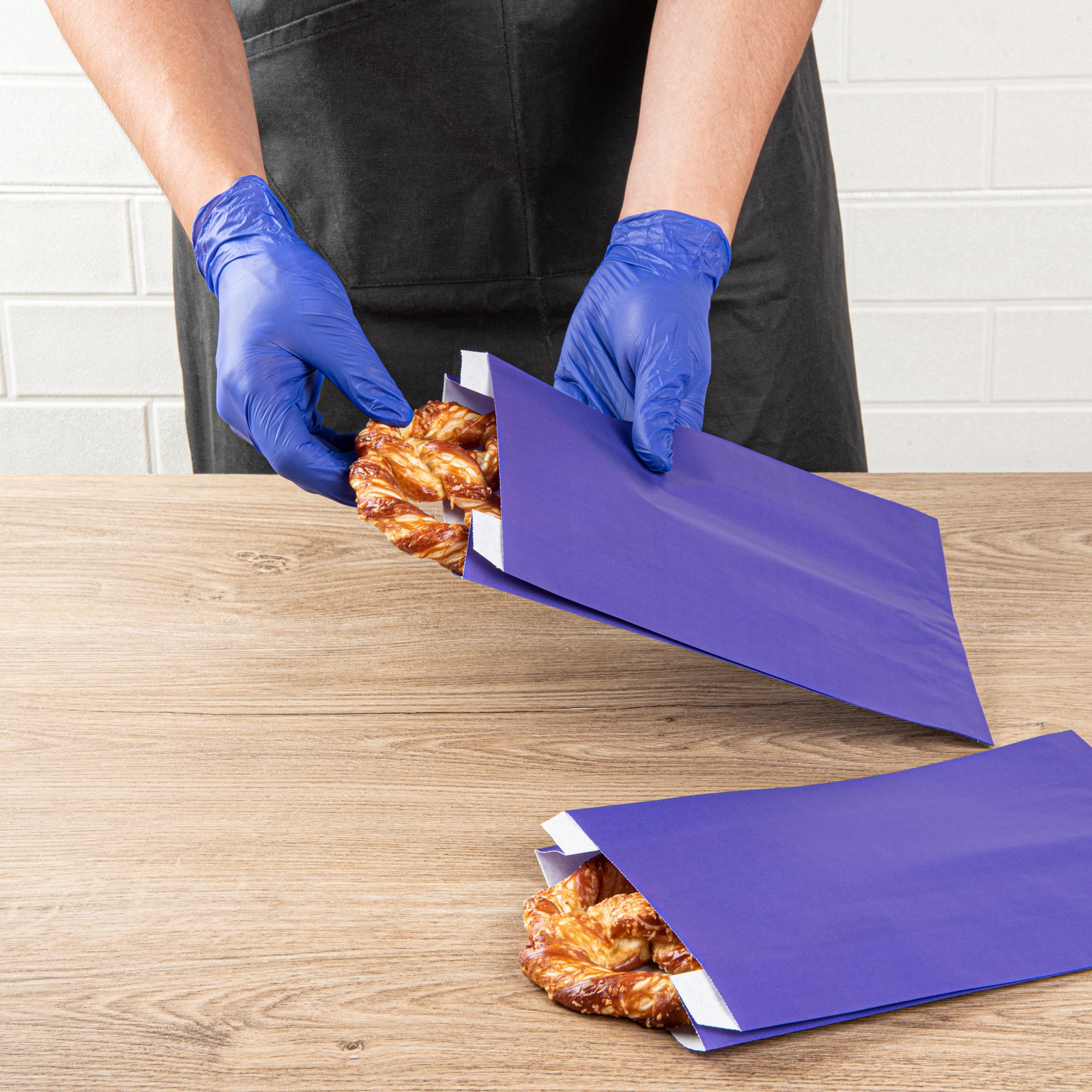 Eco-Friendly Purple Paper French Fry & Snack Bags - 7x3x11 Inches, 100 Count Bulk Box - Perfect for Restaurants, Food Trucks & Party Snack Serving