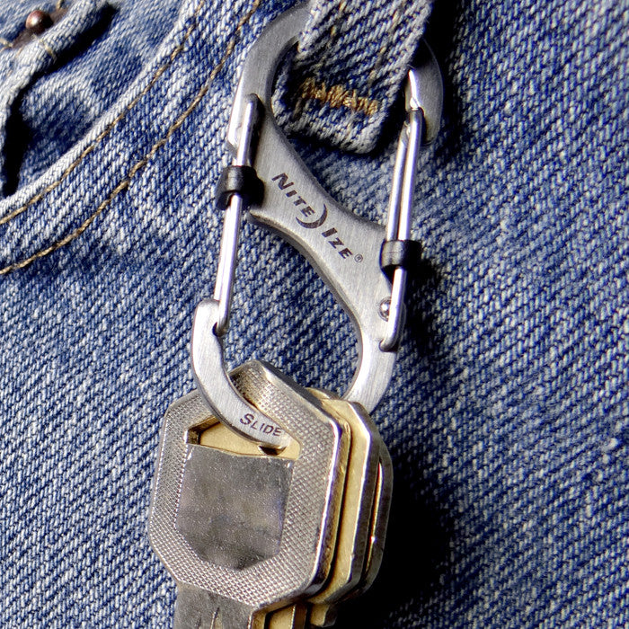 Nite Ize Slidelock S-Biner Steel Carabiner Clip #4 - Secure Keys, Tools & Gear for Hiking, Camping & Everyday Carry