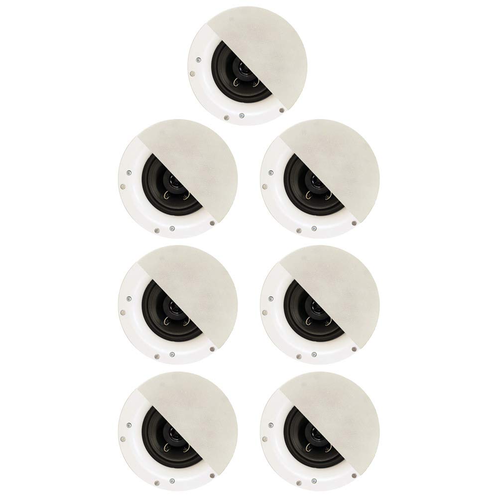 Acoustic Audio R192 Frameless In-Ceiling/In-Wall 7 Speaker Set - 2-Way Home Theater Surround Sound System for Immersive Movie & Music Experience