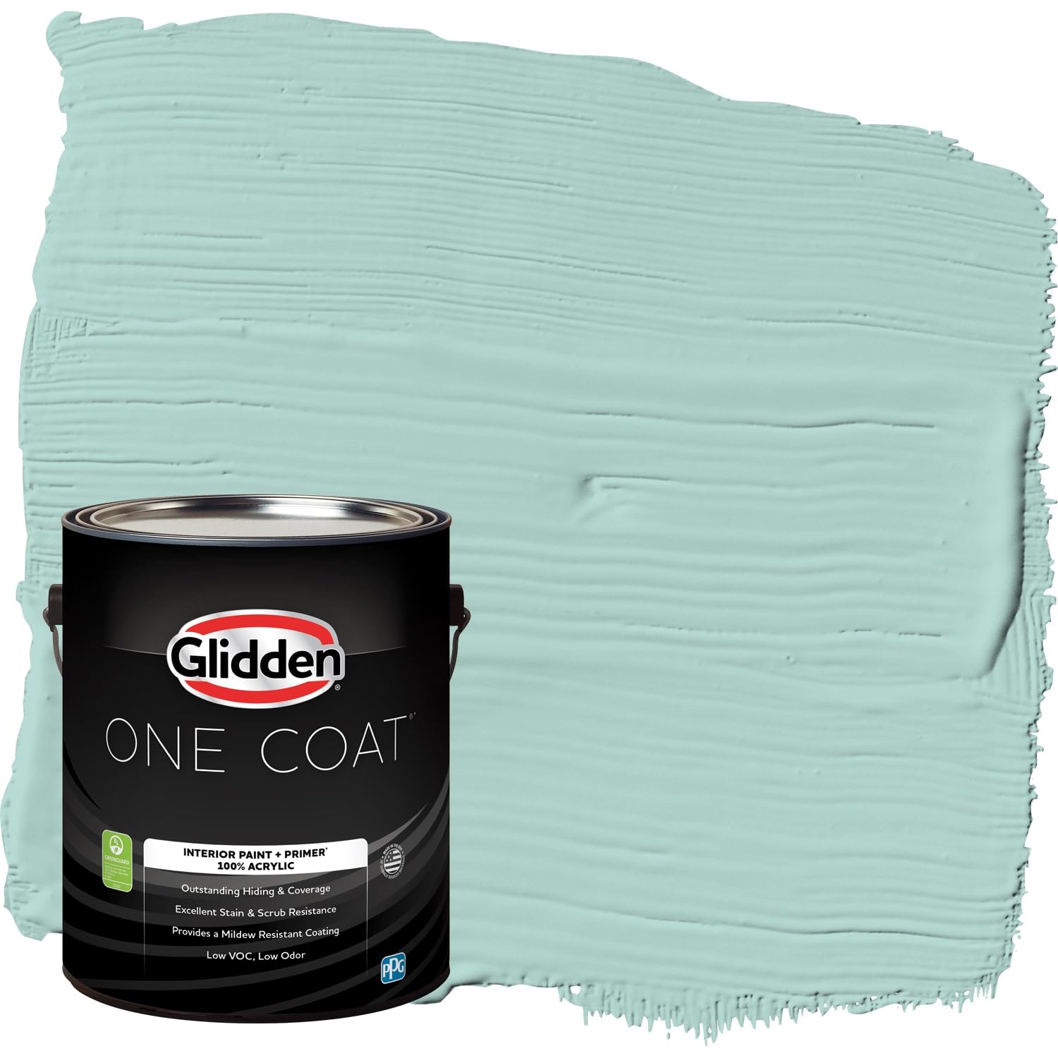 Glidden Interior Paint + Primer in Teal/Aqua - Cassiopeia Color, One Coat Coverage, Flat Finish, 1 Gallon - Perfect for Living Rooms, Bedrooms & Home Decor Projects