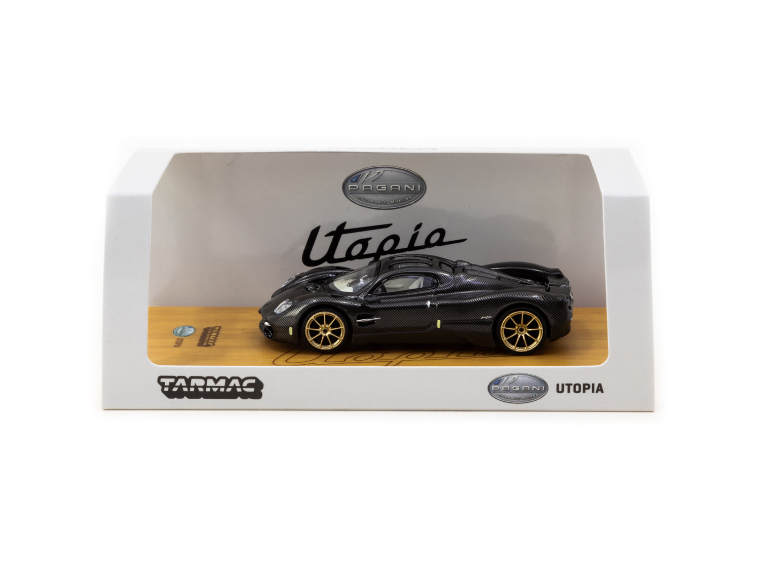 Tarmac Works 1/64 Pagani Utopia Black Carbon Fiber Diecast Model Car - Premium Collectible for Car Enthusiasts & Display - Perfect for Home, Office, or Gift Giving